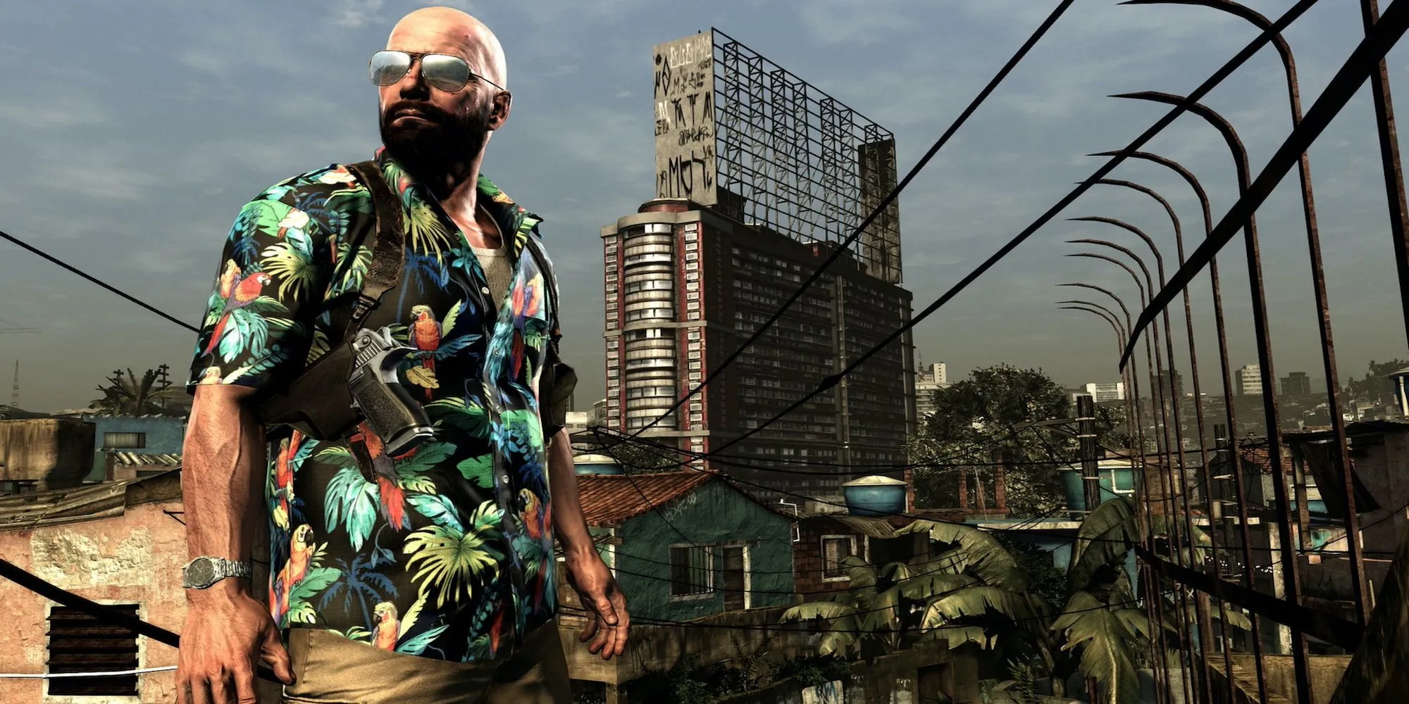 Max Payne nhìn xuống thành phố São Paulo đầy hỗn loạn trong Max Payne 3