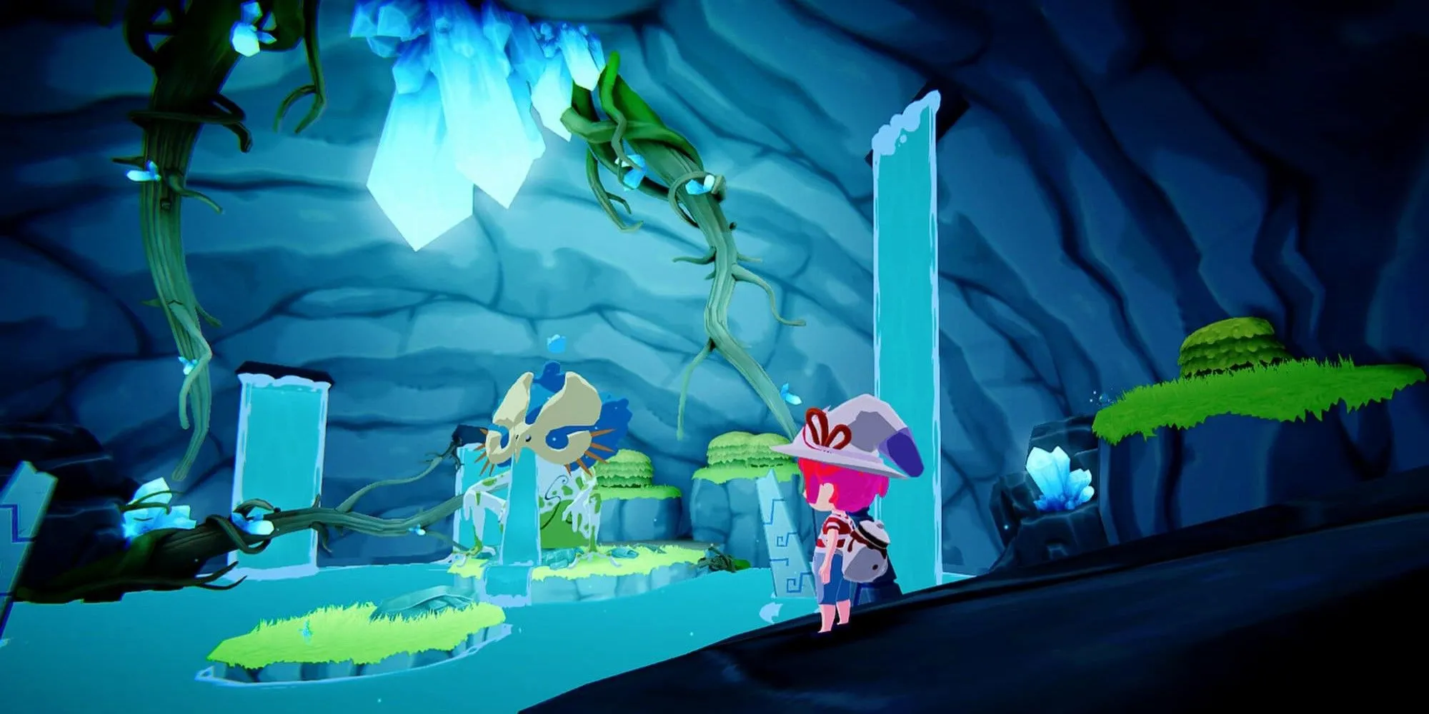 Mika khám phá ngôi đền dưới lòng đất trong Mika and the Witch's Mountain