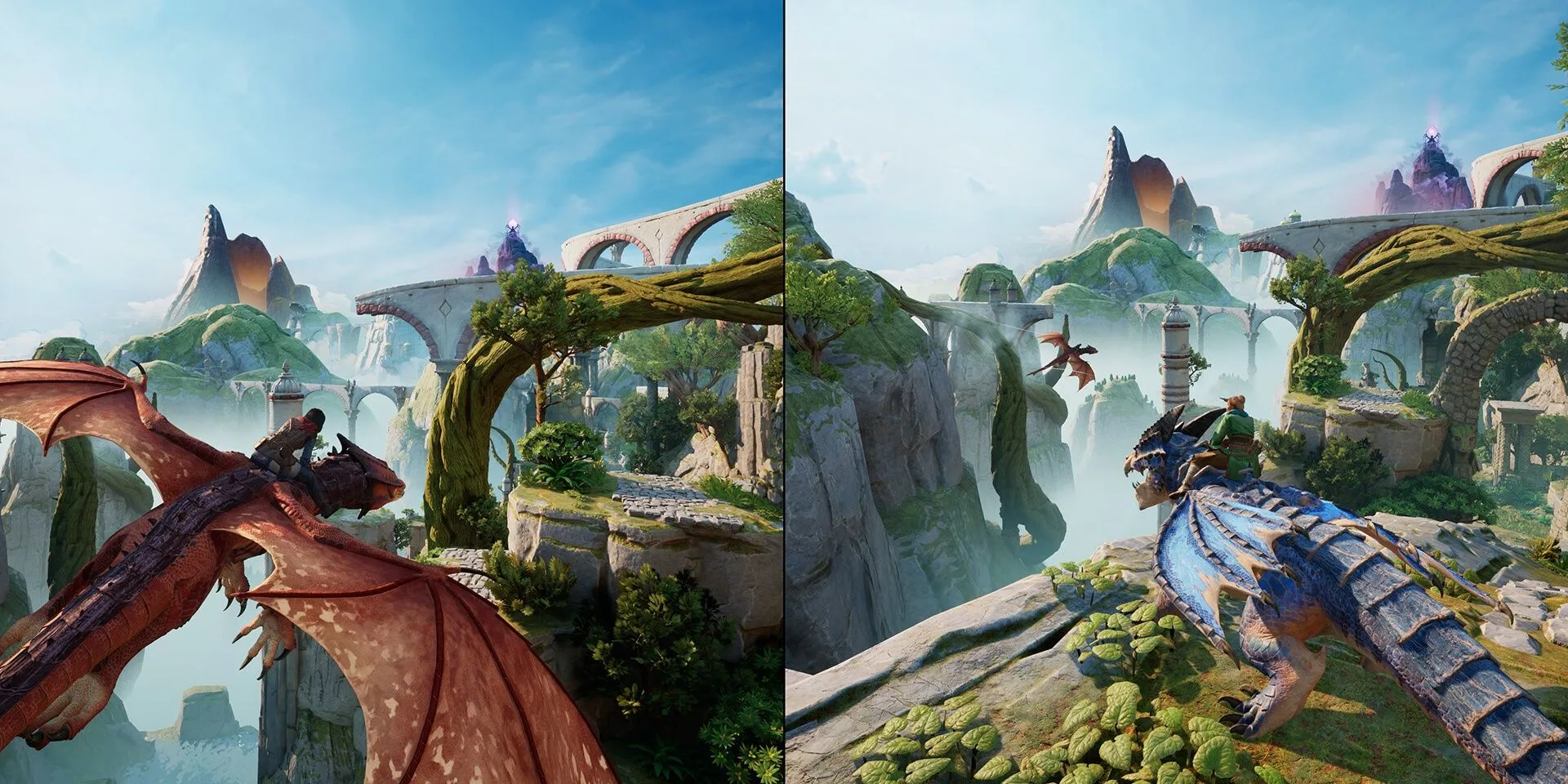 Mio và Zoe cưỡi rồng trong Split Fiction, tựa game co-op kết hợp nhiều thế giới