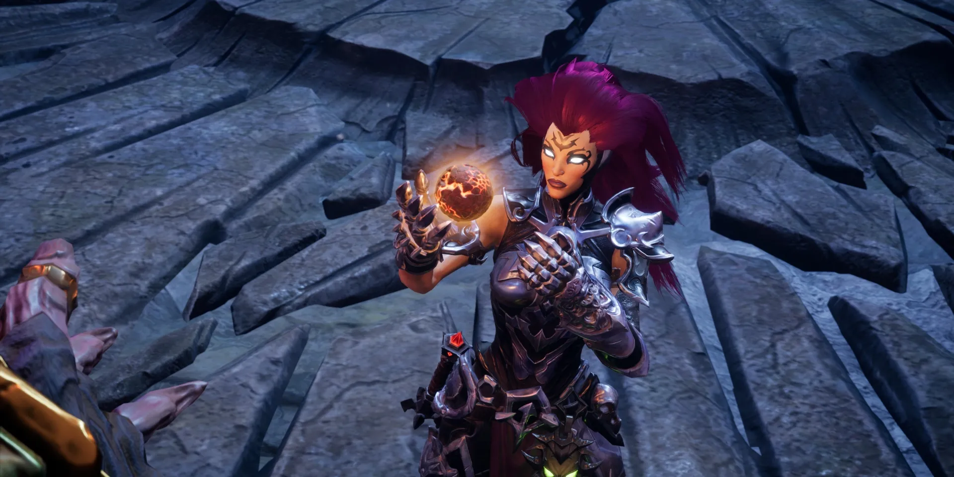 Một cảnh trong game open world Darksiders 3 với nữ chính Fury