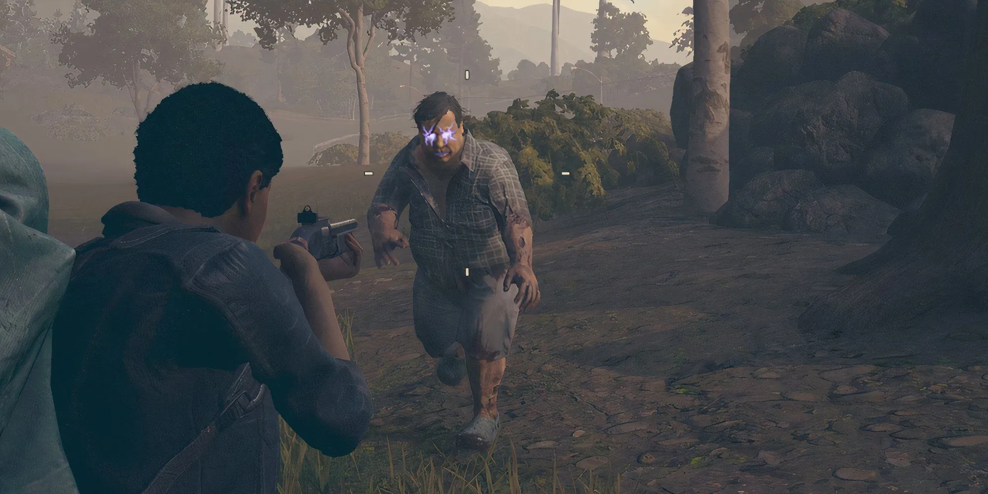 Một con zombie trong State of Decay 2 đang tiến lại gần, báo hiệu nguy hiểm rình rập trong thế giới hậu tận thế.