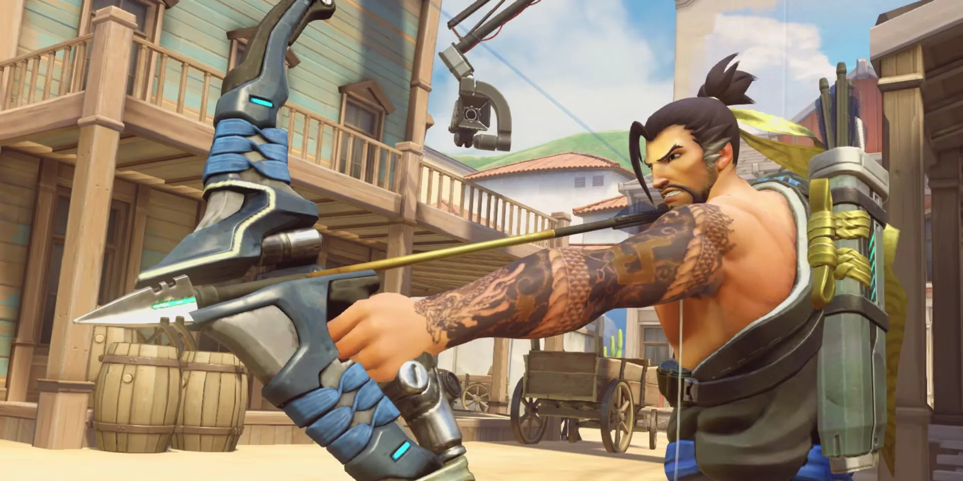 Một hình ảnh gameplay từ Overwatch 2 với các anh hùng đang chiến đấu trên bản đồ đầy màu sắc