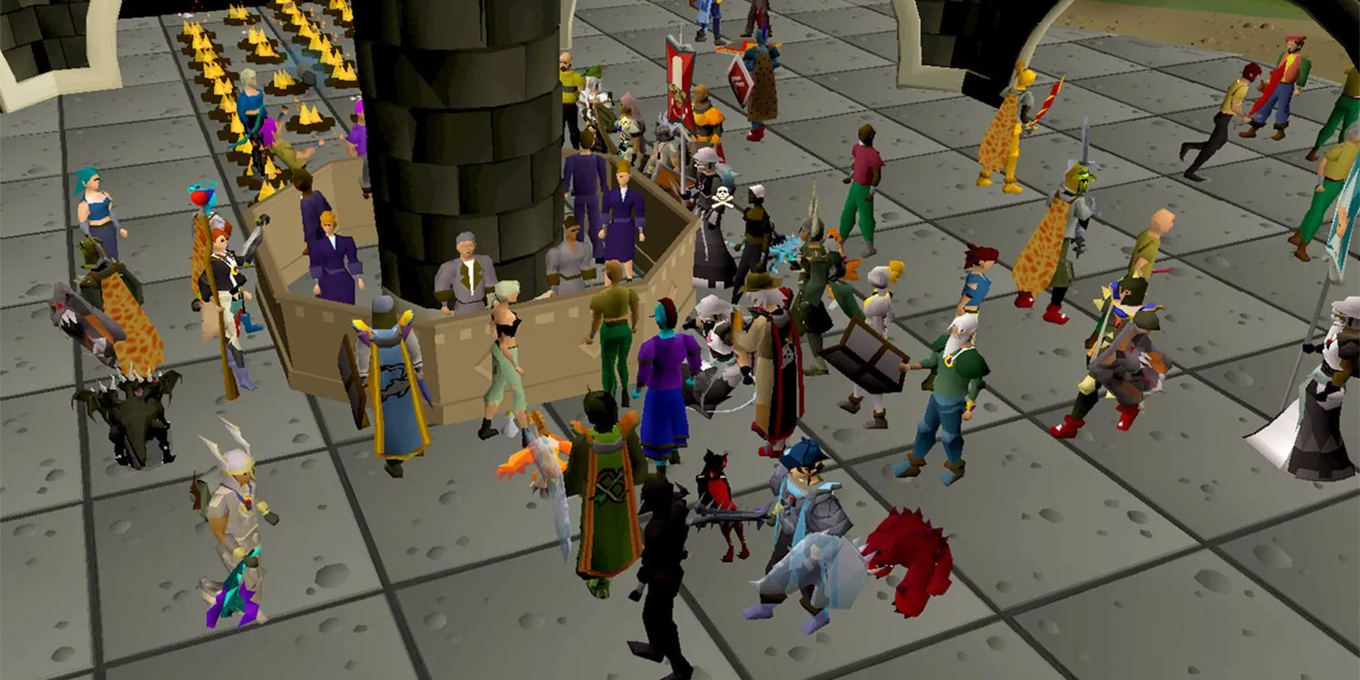 Một khu vực đông đúc người chơi trong game Old School RuneScape