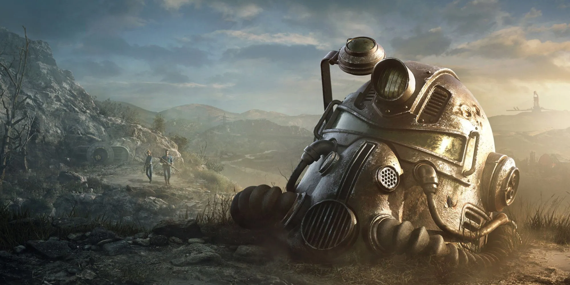 Một người sống sót trong bộ giáp Power Armor đứng giữa vùng đất hoang tàn Appalachia sau chiến tranh hạt nhân trong Fallout 76