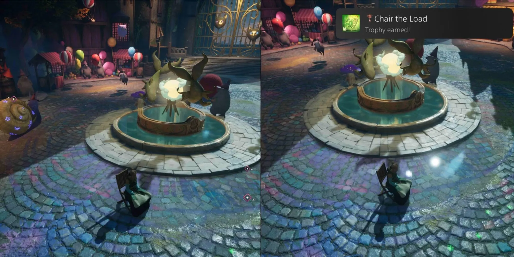 Một nhân vật ngồi lên nhân vật kia đã biến thành ghế - trophy Chair The Load Split Fiction