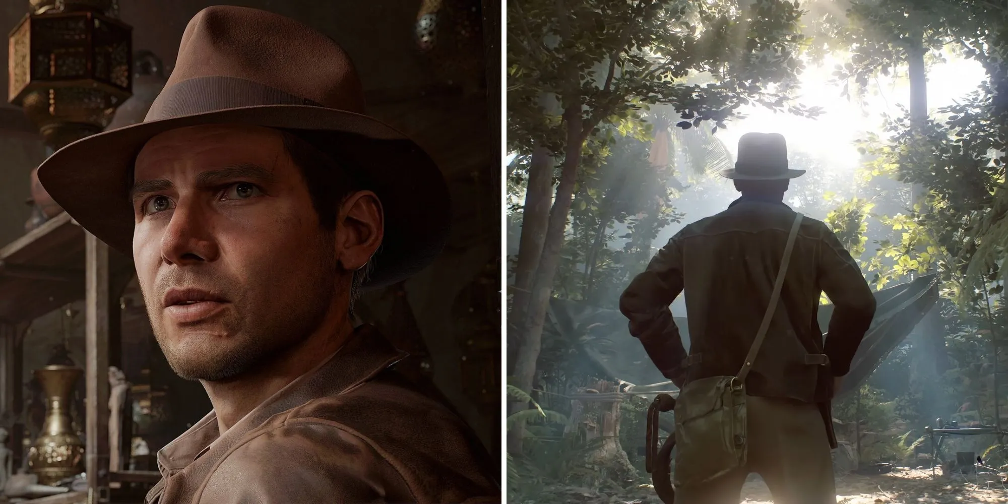 Một phân cảnh trong Indiana Jones and the Great Circle thể hiện góc nhìn thứ ba khi di chuyển