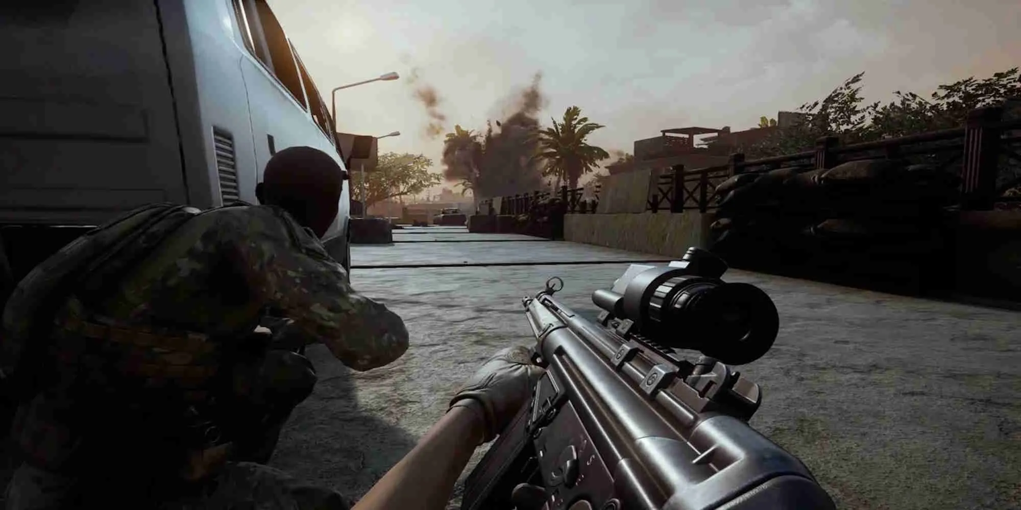 Người lính trong Insurgency Sandstorm với bối cảnh chiến trường sa mạc thực tế