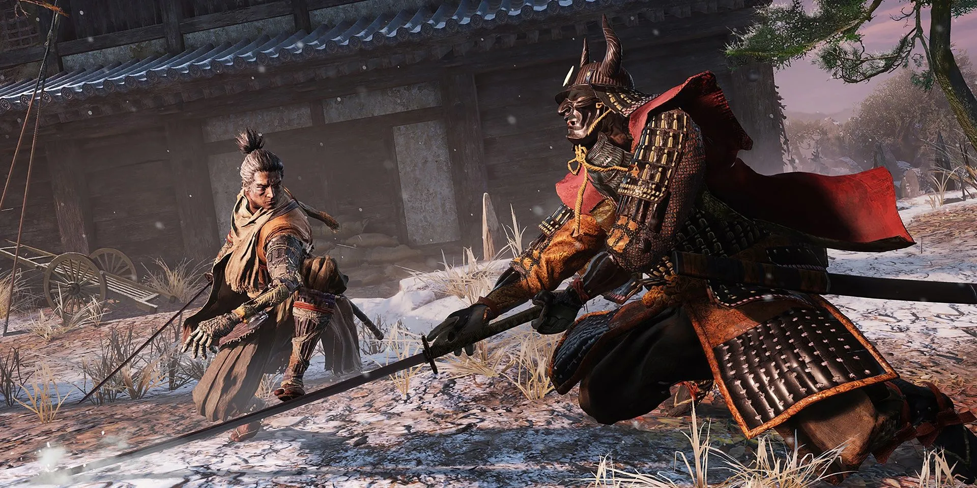 Nhân vật chính Sekiro thực hiện kỹ thuật Mikiri Counter trong game Sekiro: Shadows Die Twice