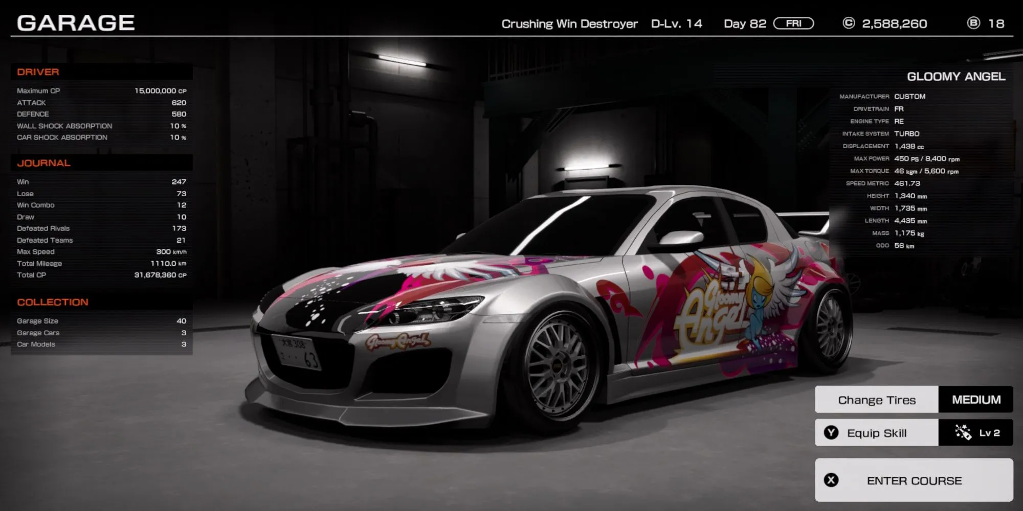 Nhân vật Gloomy Angel trong game đua xe drift Tokyo Xtreme Racer