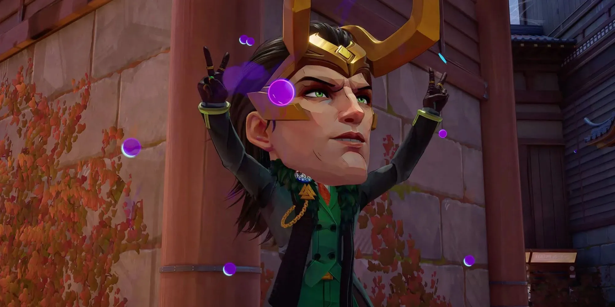 Nhân vật Loki với chiếc đầu khổng lồ trong sự kiện Giant Size Brain Blast của Marvel Rivals