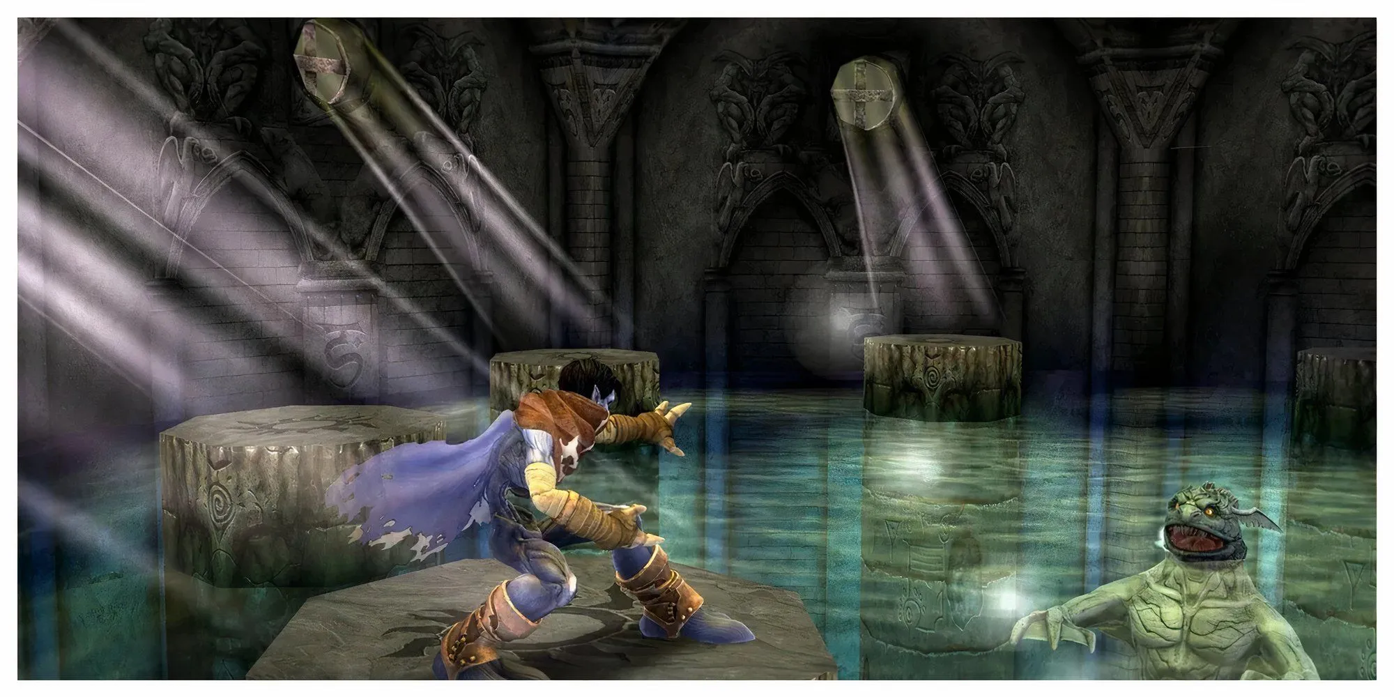 Nhân vật Raziel trong Legacy of Kain Soul Reaver với thanh kiếm Soul Reaver