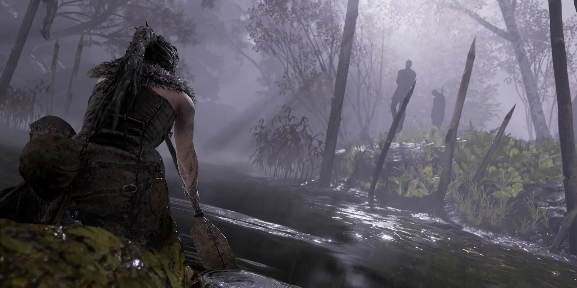 Nhân vật Senua trong Hellblade Senua's Sacrifice với vẻ mặt đầy cảm xúc