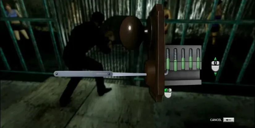 Nhân vật Wei Shen đang thực hiện kỹ năng bẻ khóa trong game Sleeping Dogs