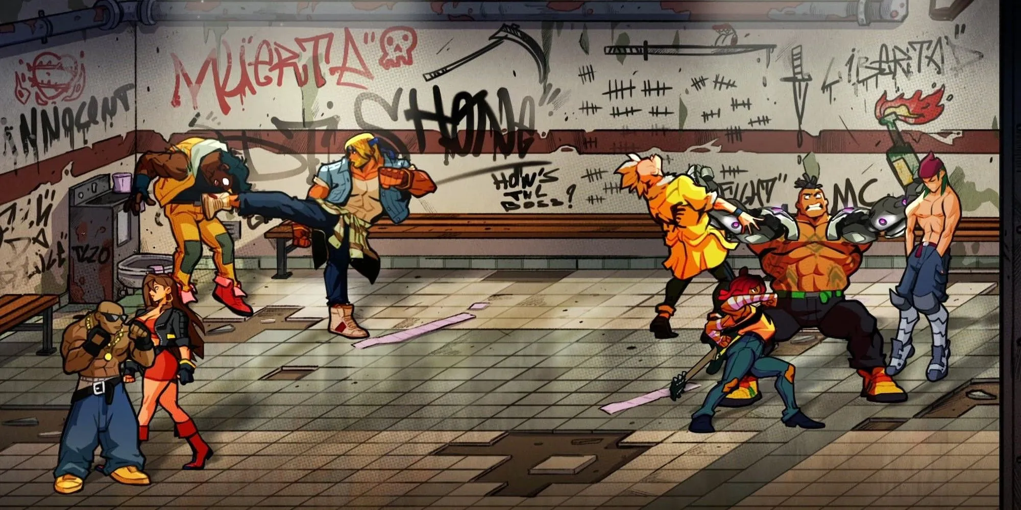 Những pha chiến đấu hành động đã tay trong Streets of Rage 4.