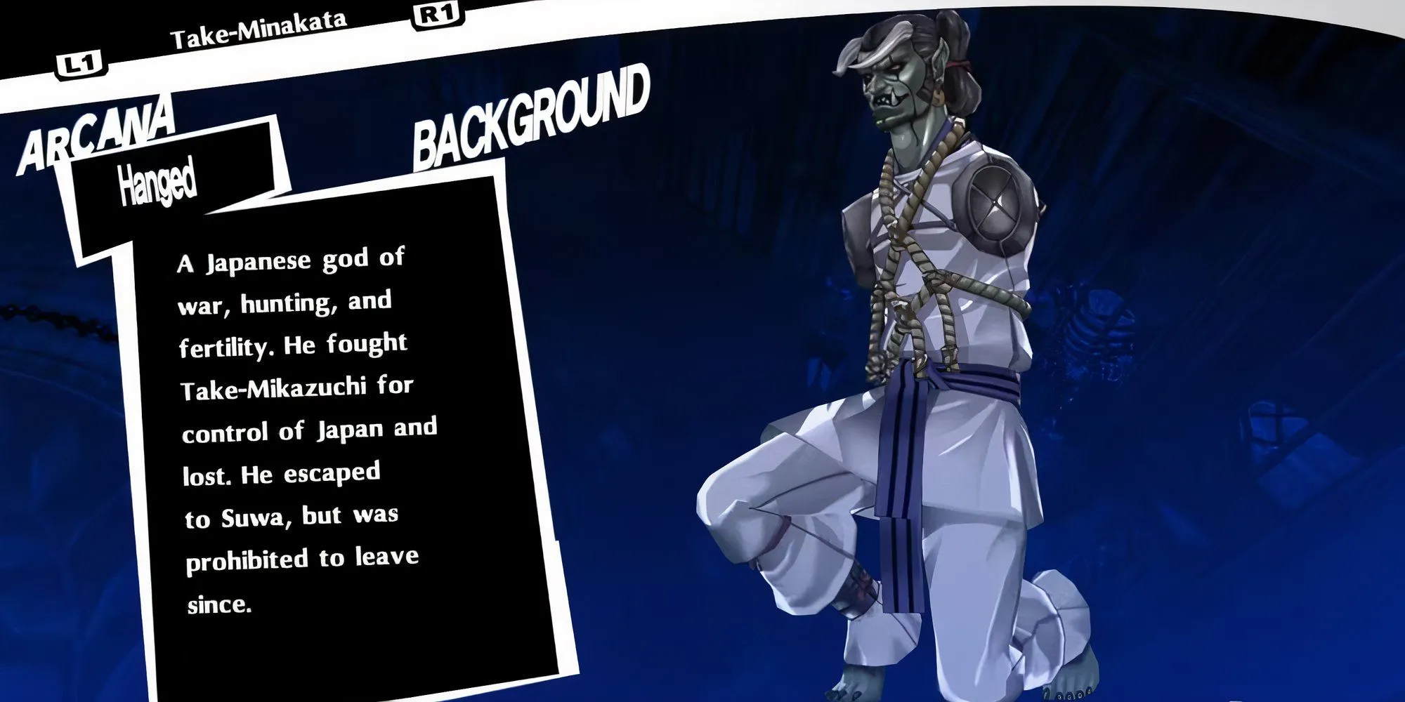 Persona Take-Minakata thuộc Hanged Man Arcana trong Persona 5 Royal