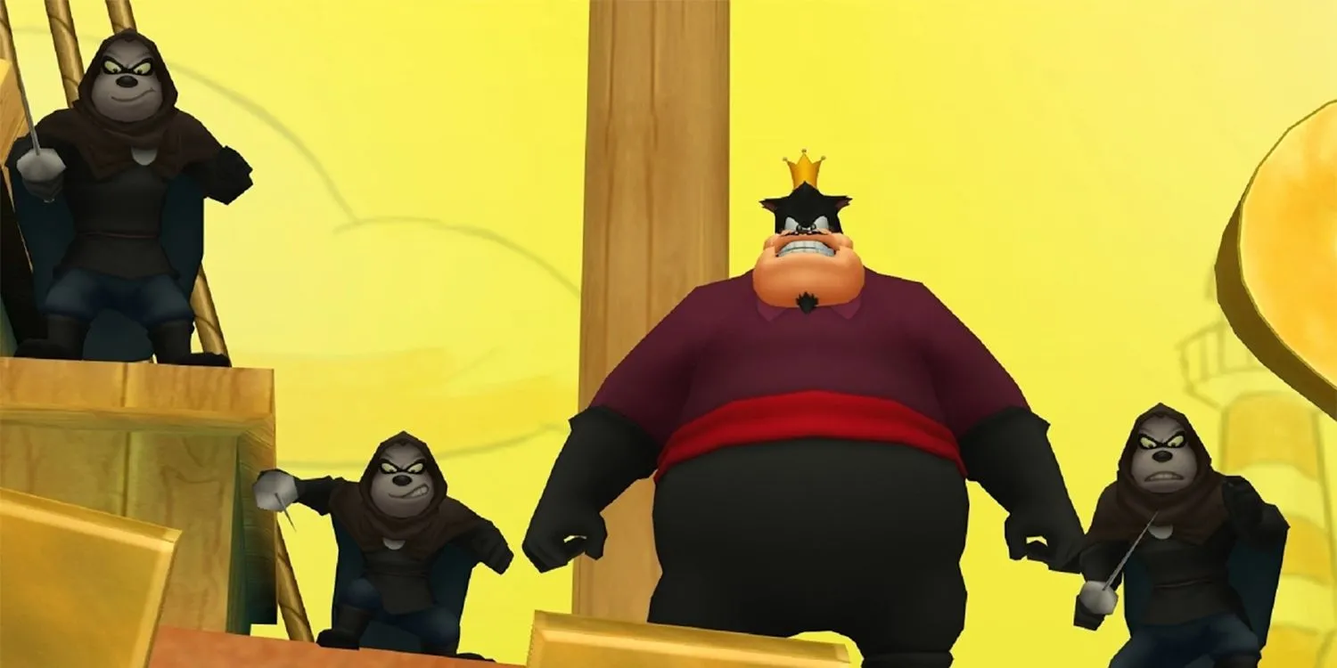 Pete cùng những tên trộm Beagle Boys tại thế giới Country of the Musketeers trong Kingdom Hearts Dream Drop Distance.