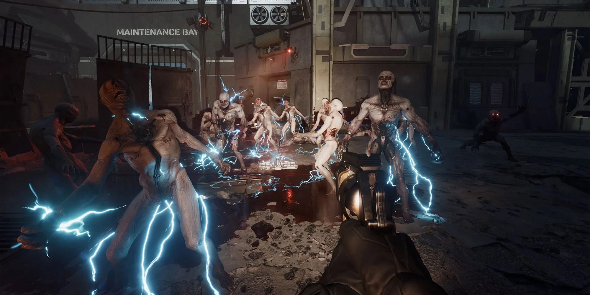 Quái vật Zed trong Killing Floor 3 bị điện giật, minh họa bẫy điện trong game