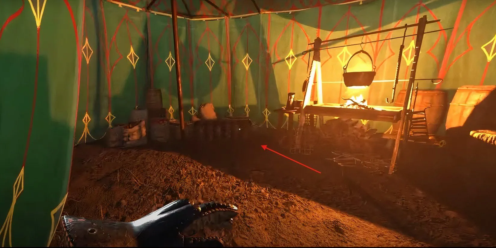Rương chứa xúc xích trong lều ở nhiệm vụ Feast for the Poor Kingdom Come Deliverance 2