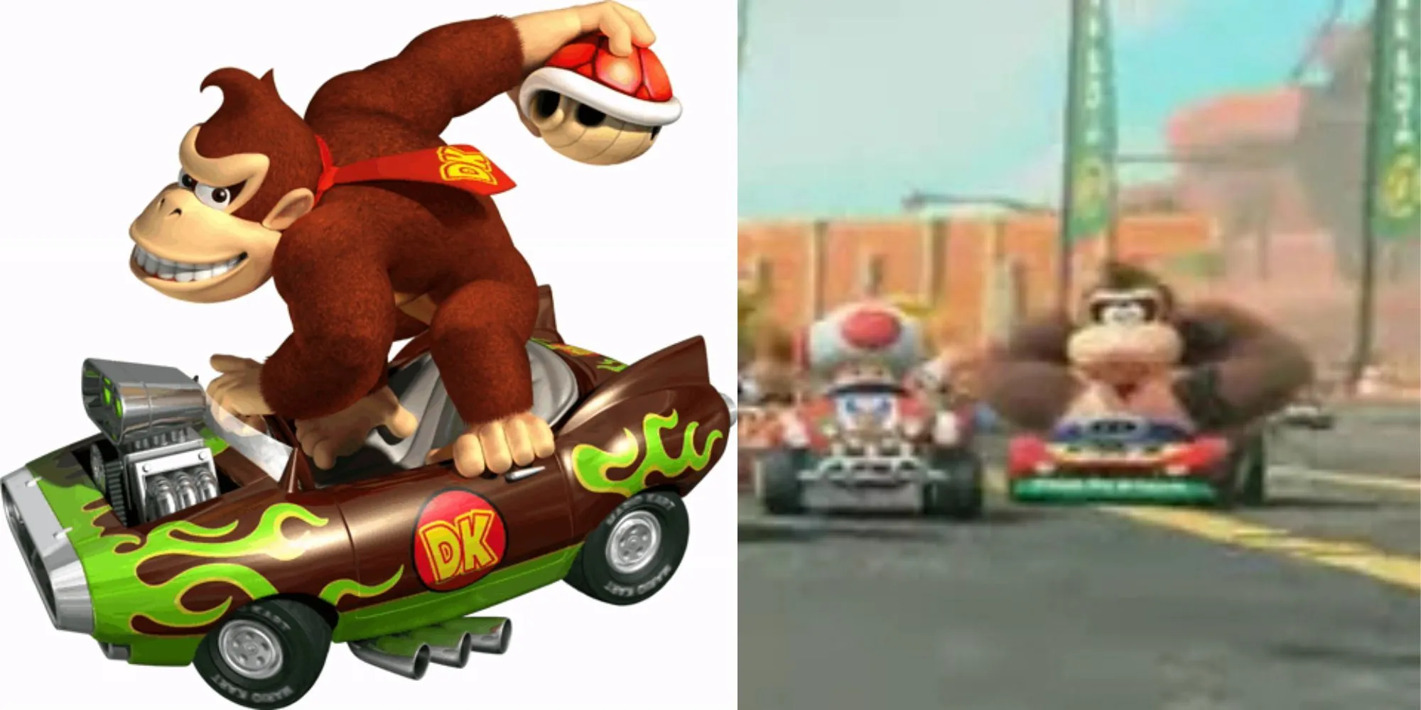 So sánh thiết kế Donkey Kong cũ (Mario Kart Wii) và mới (dự kiến Mario Kart 9)