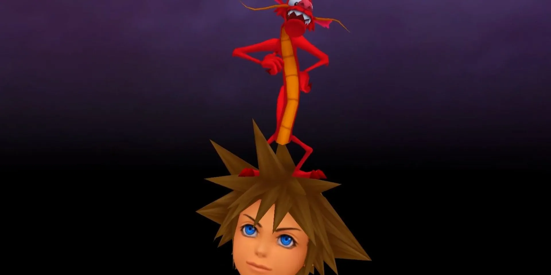 Sora triệu hồi Mushu trong Kingdom Hearts