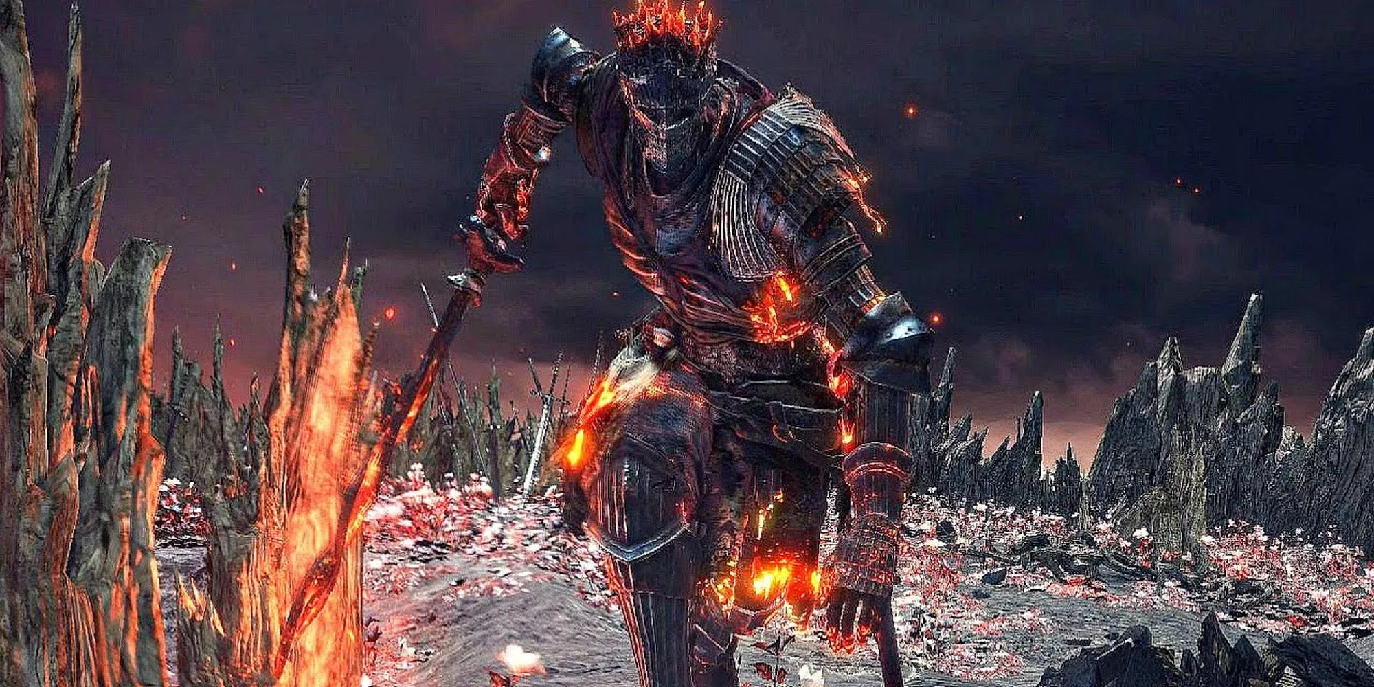 Soul of Cinder - boss cuối của Dark Souls 3 đang lao về phía người chơi