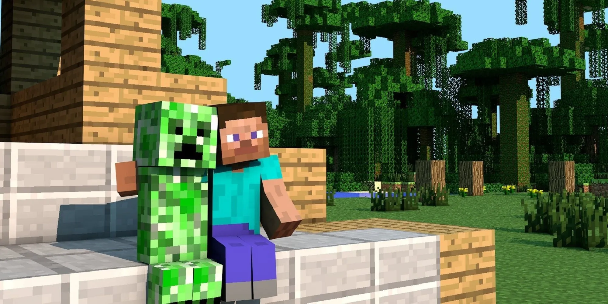 Steve và Creeper trong Minecraft - biểu tượng game