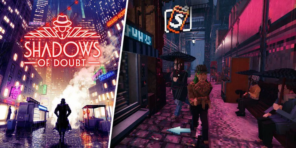 Thám tử điều tra hiện trường vụ án trong game Shadows of Doubt với đồ họa pixel art độc đáo