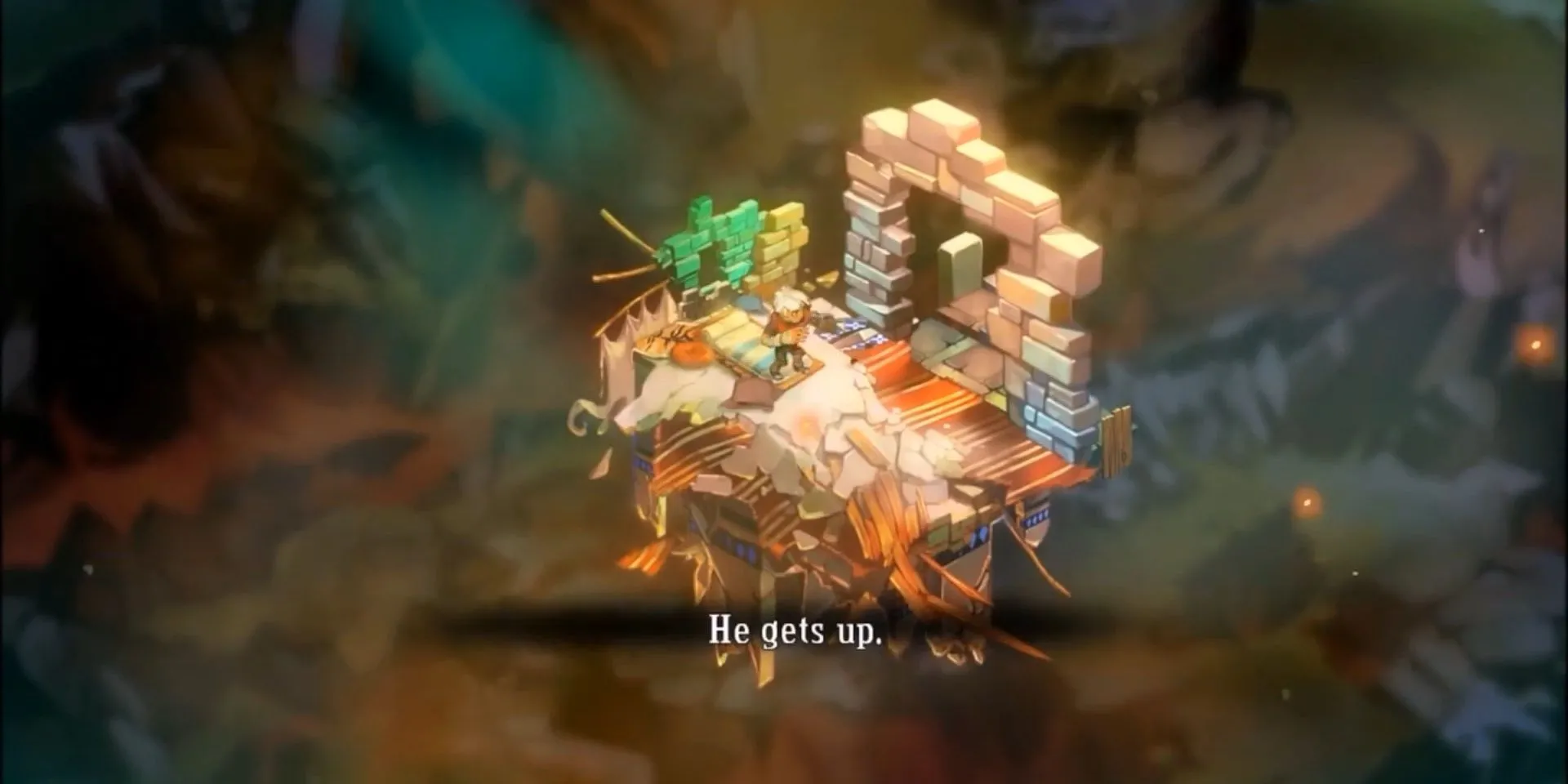 The Kid thức dậy trong thế giới đổ nát của Bastion