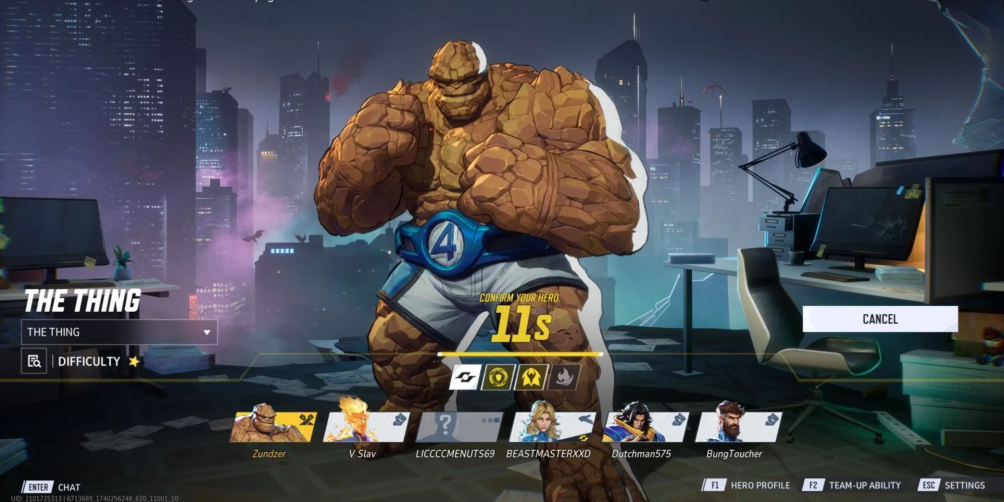 The Thing cùng đội hình Fantastic Four trong Marvel Rivals