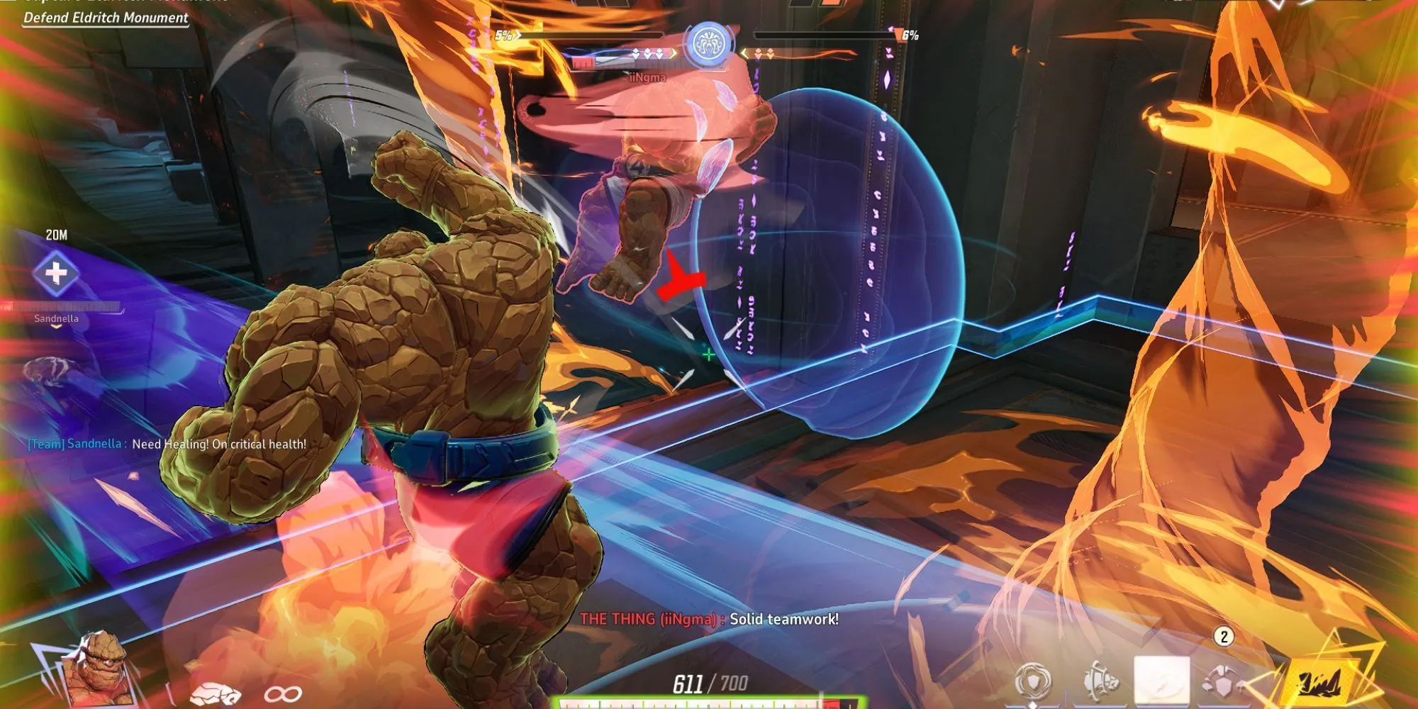 The Thing tung chiêu Yancy Street Charge trong Marvel Rivals