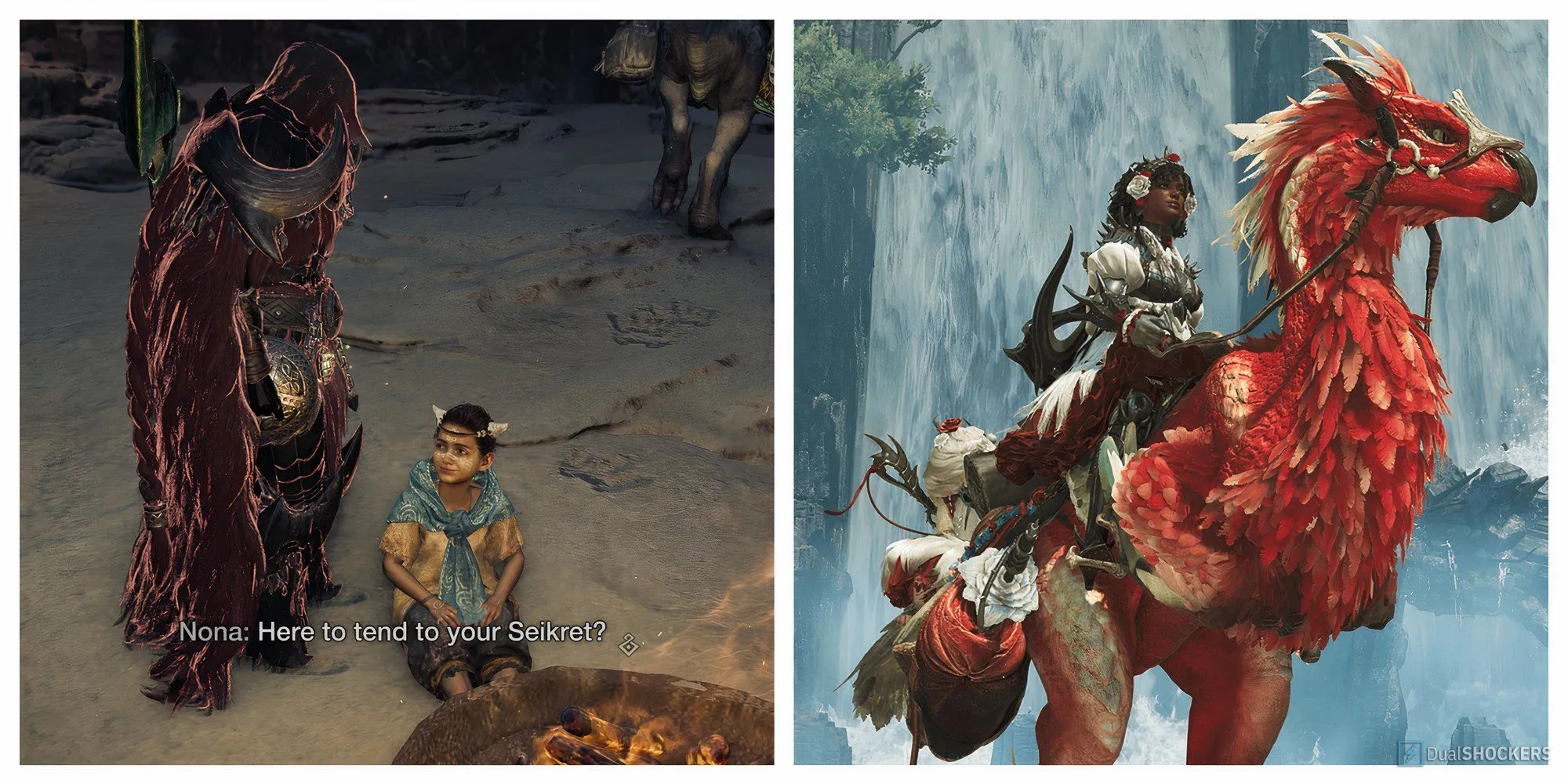 Thợ săn cưỡi Seikret khám phá thế giới rộng lớn trong Monster Hunter Wilds