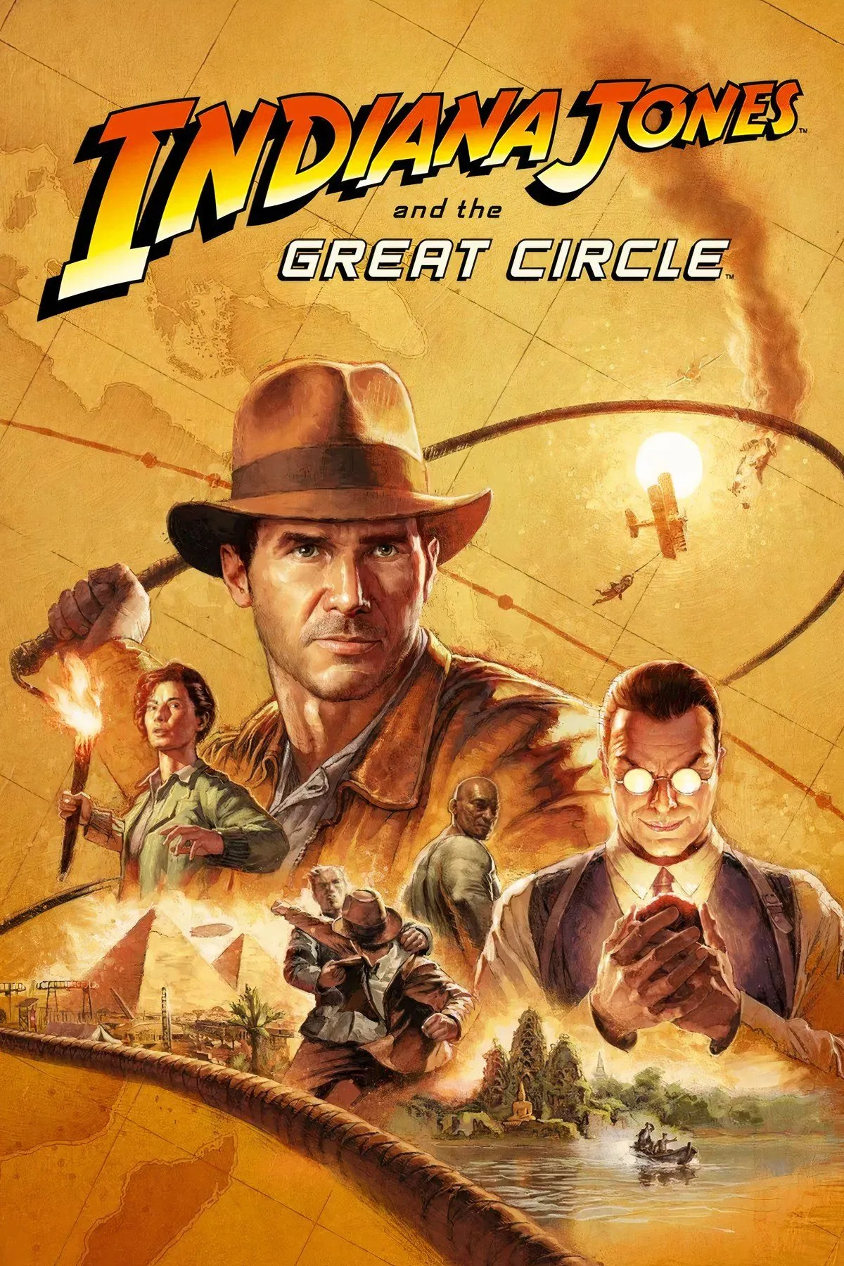 Tổng hợp hình ảnh các tựa game phiêu lưu hành động nổi bật, bao gồm Indiana Jones and the Great Circle