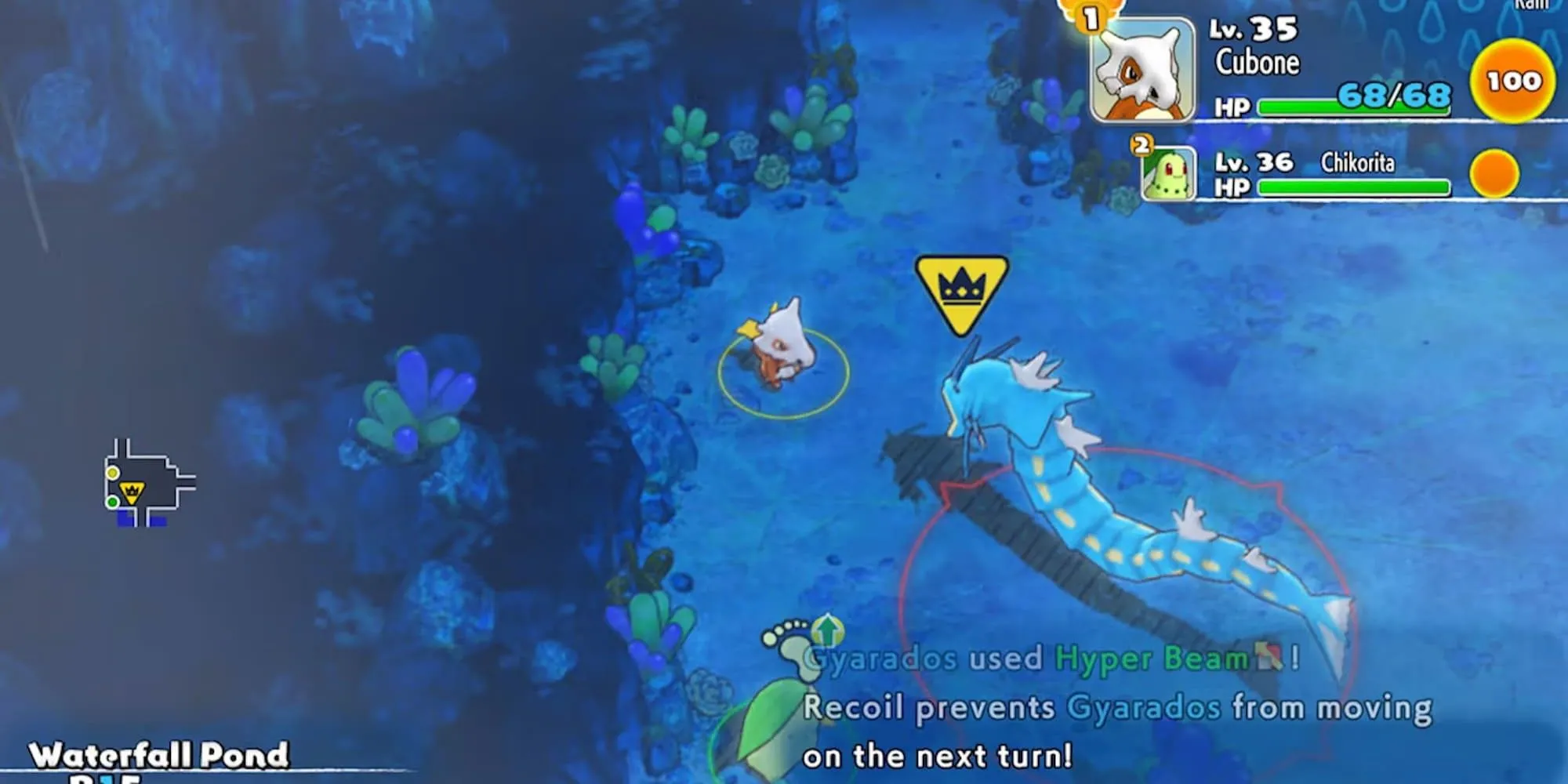 Trận chiến với Gyarados trong Pokémon Mystery Dungeon: Rescue Team DX
