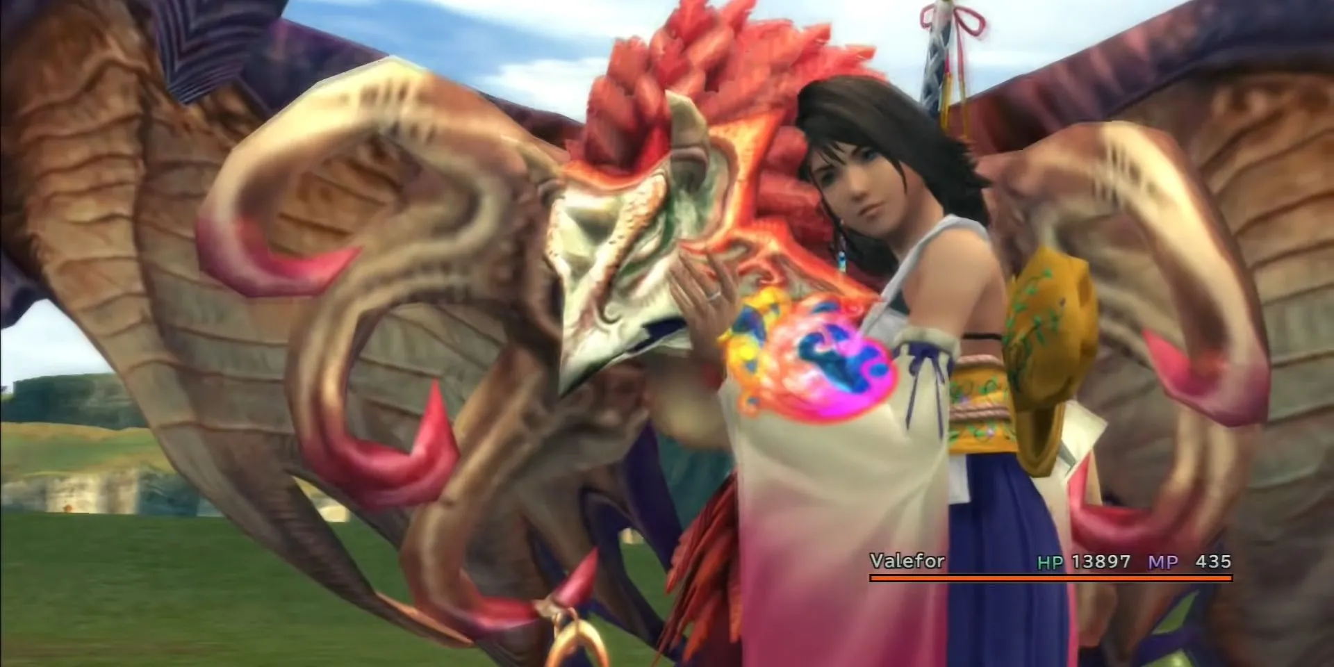 Yuna triệu hồi Valefor trong Final Fantasy X