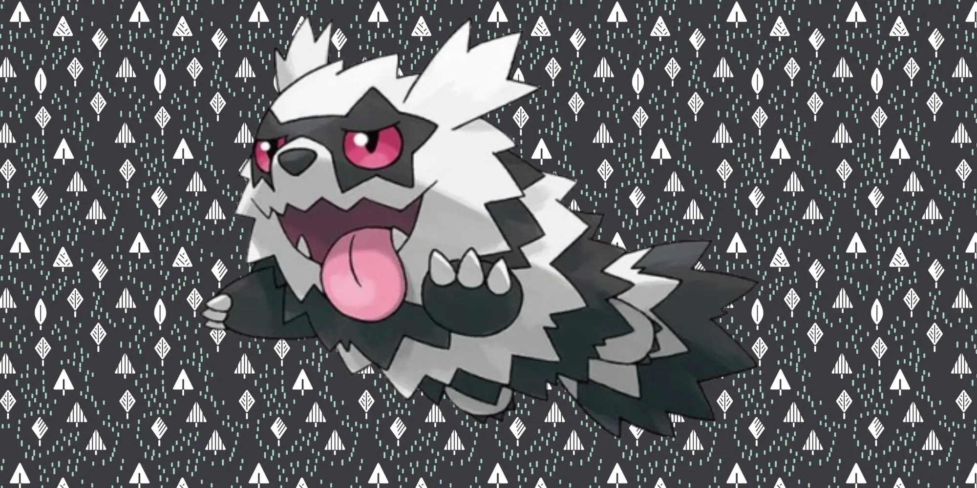 Zigzagoon Galar hệ Bóng Tối Thường với họa tiết như KISS