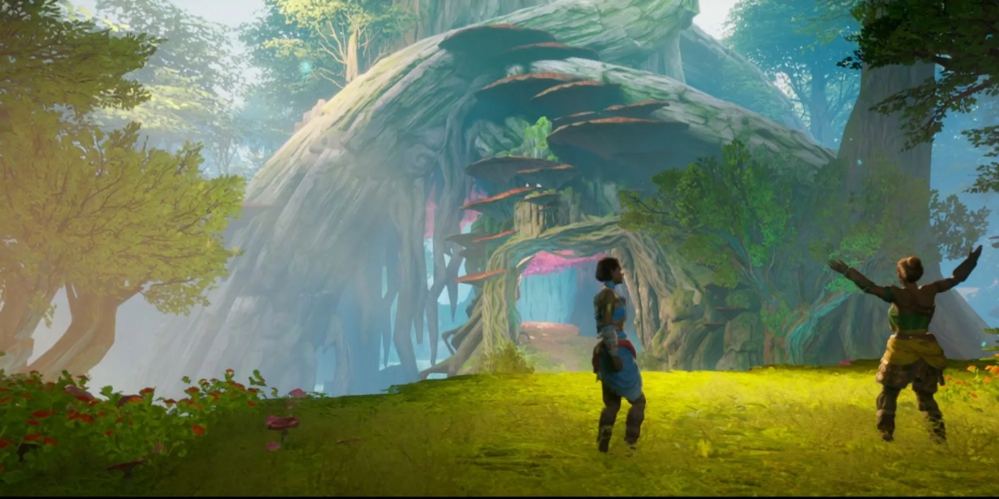 Zoe Tiên Nữ bay qua khu vực mới và Mio Rái Cá bơi dưới nước trong Hopes Of Spring
