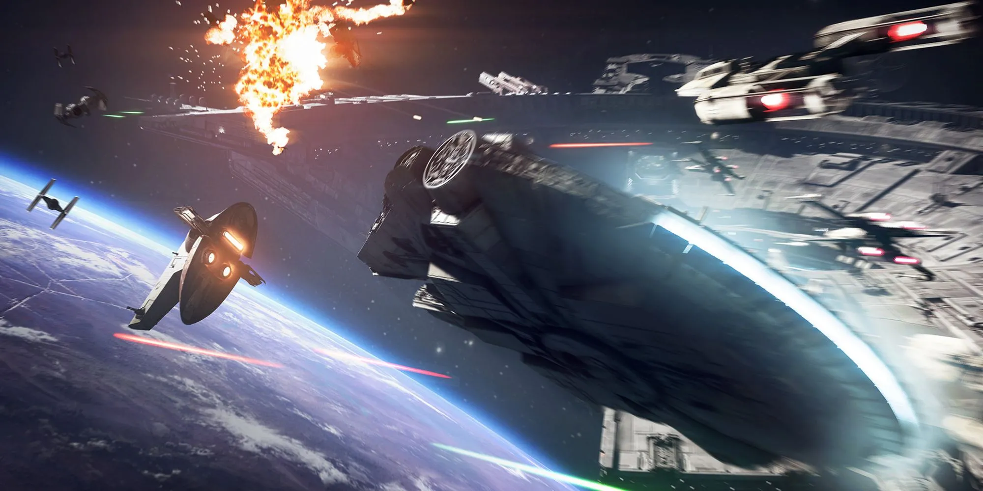 Cảnh chiến đấu ngoài không gian trong game Star Wars Battlefront 2, tựa game đang được cộng đồng yêu cầu làm phần tiếp theo sau thành công bất ngờ