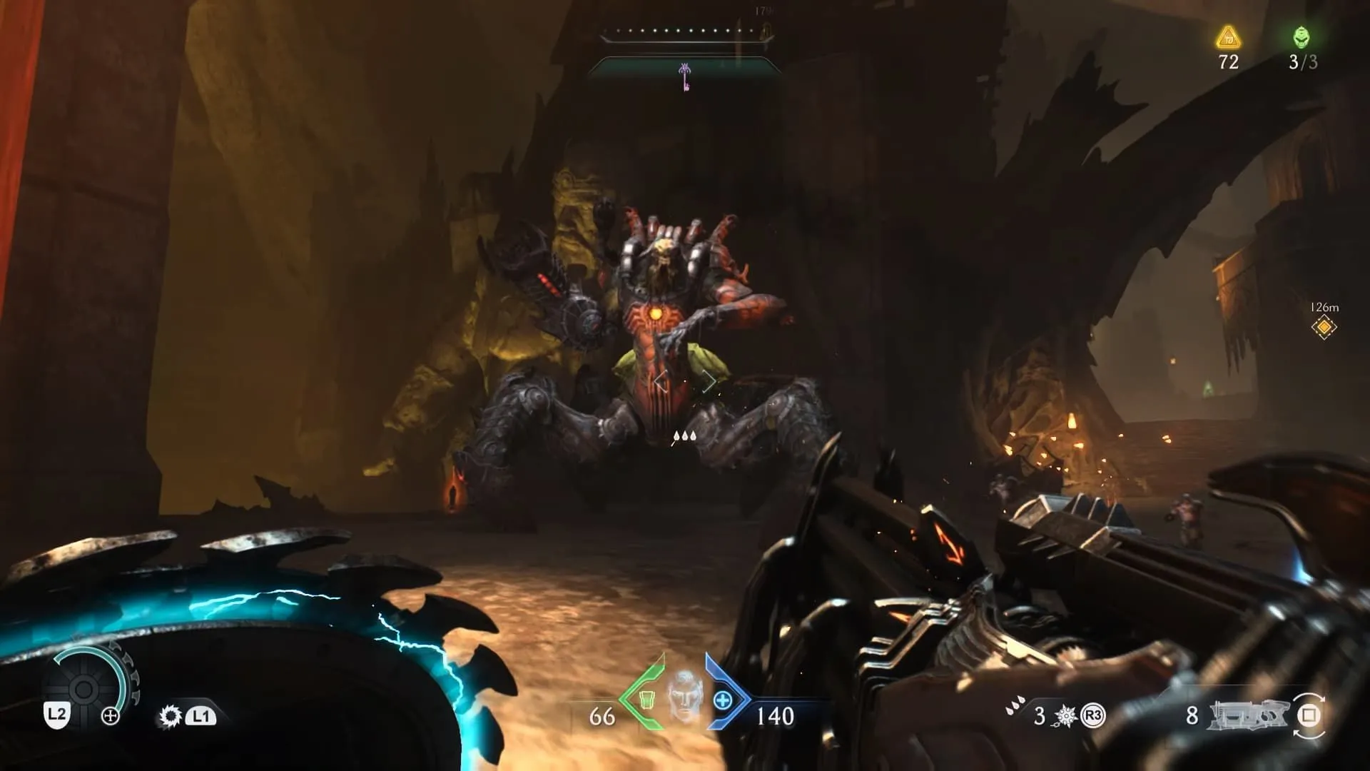 Doom Slayer đối mặt quái vật trong Doom The Dark Ages, minh họa lối chơi combat
