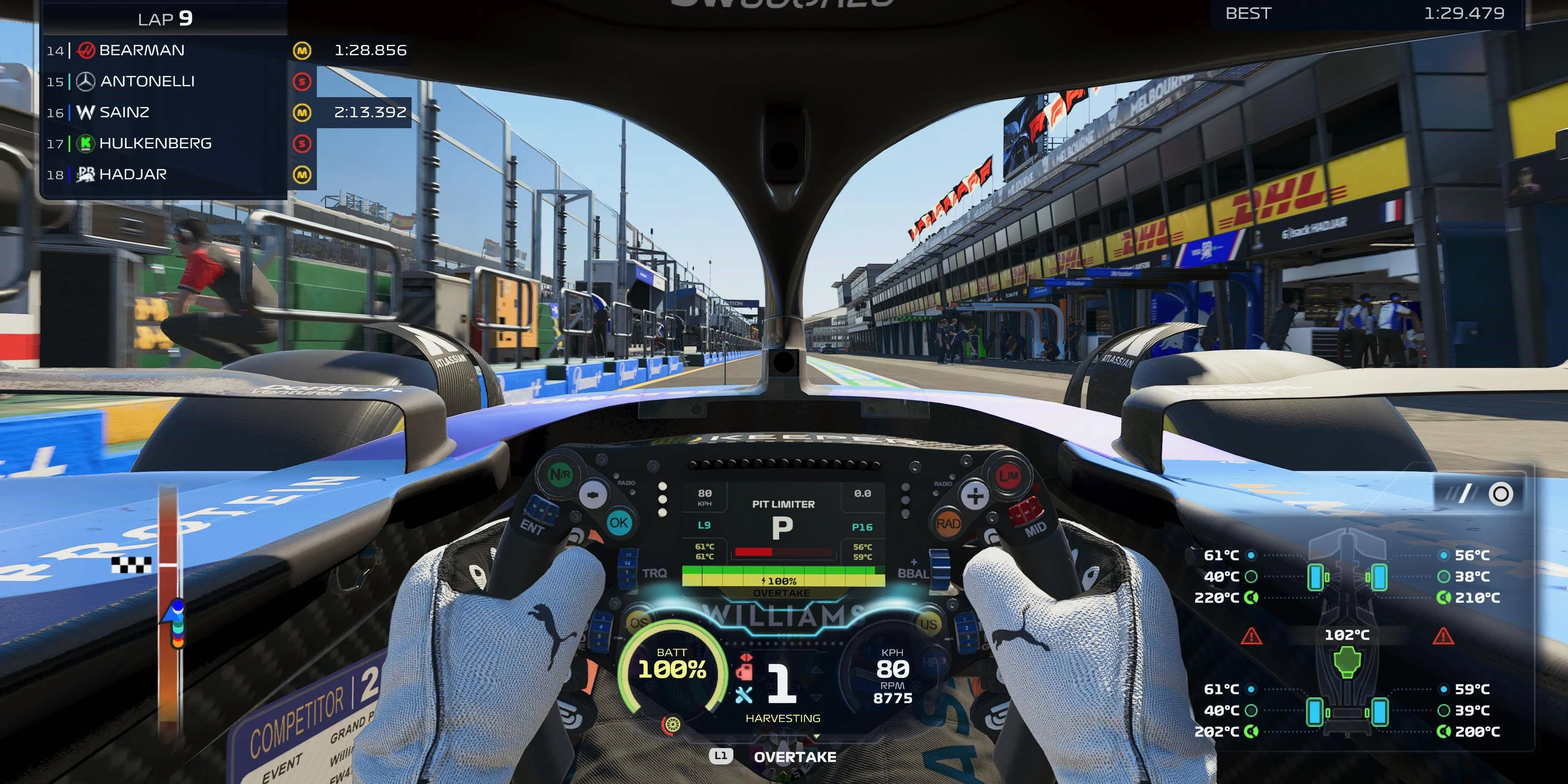 Hình ảnh đồ họa chi tiết xe đua F1 trên đường piste trong game F1 25