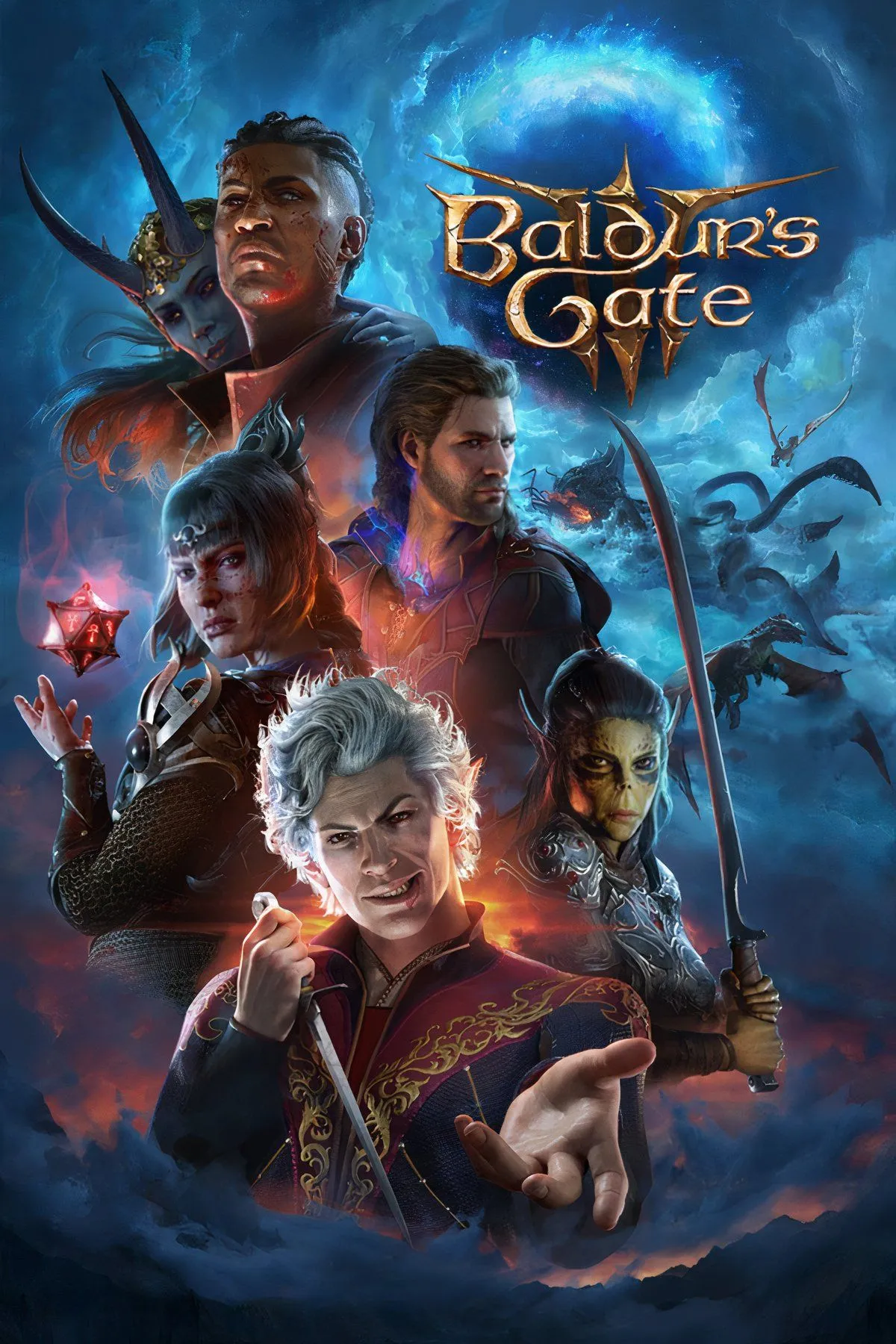 Hình ảnh tổng hợp về game Baldur's Gate 3, thể hiện thế giới và nhân vật game nhập vai nổi tiếng