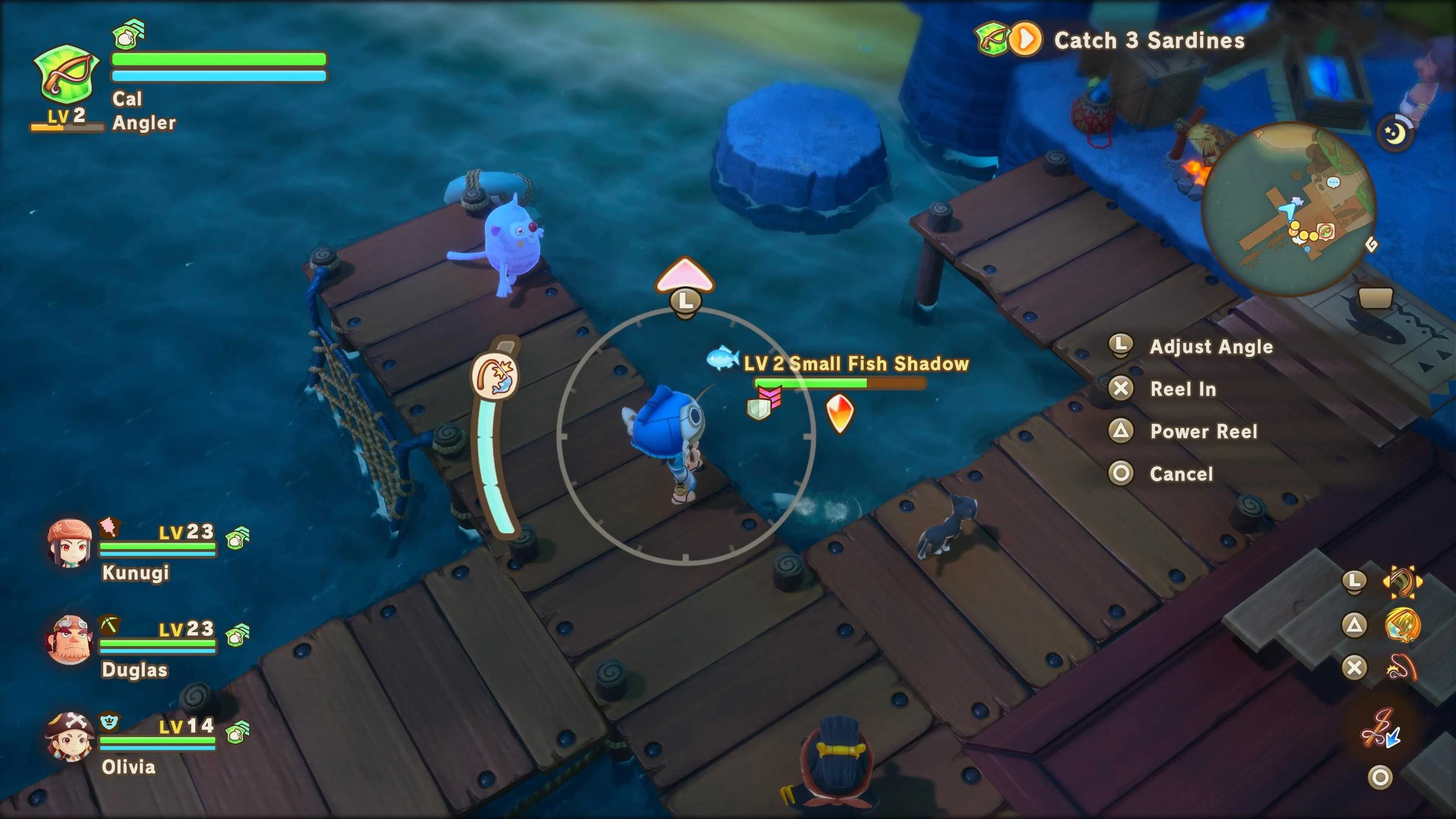 Hoạt động câu cá trong Fantasy Life i - một trong nhiều nghề nghiệp