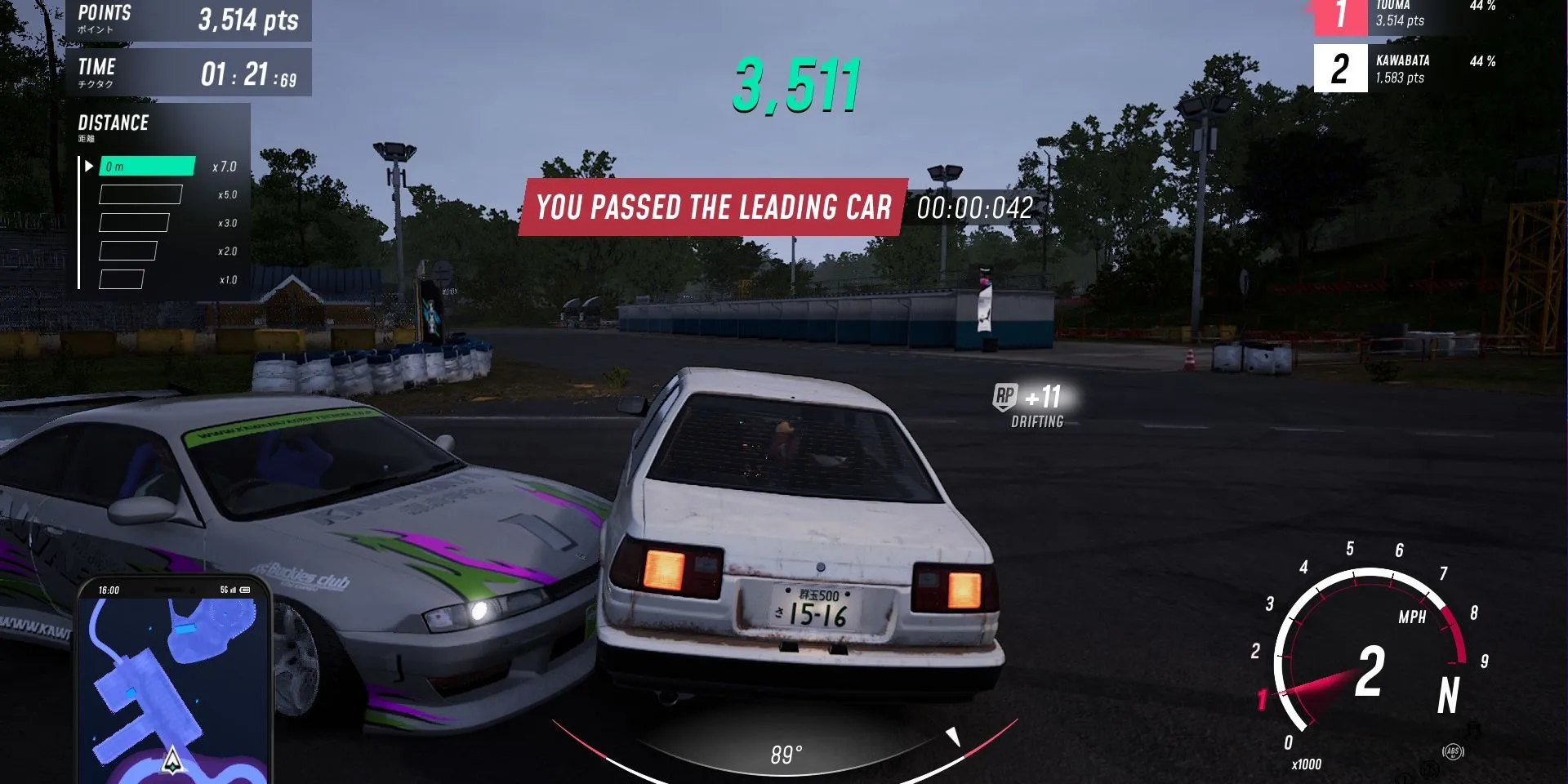 JDM: Japanese Drift Master: Vượt xe đối thủ trong nhiệm vụ bị tính là sai.