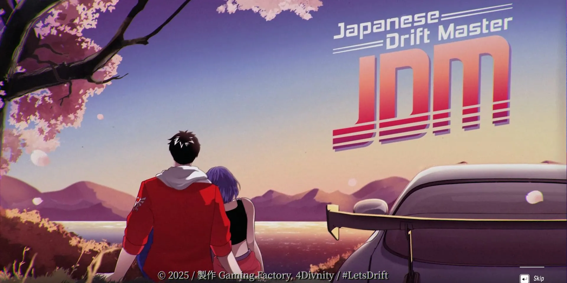 Màn hình tiêu đề game JDM: Japanese Drift Master.