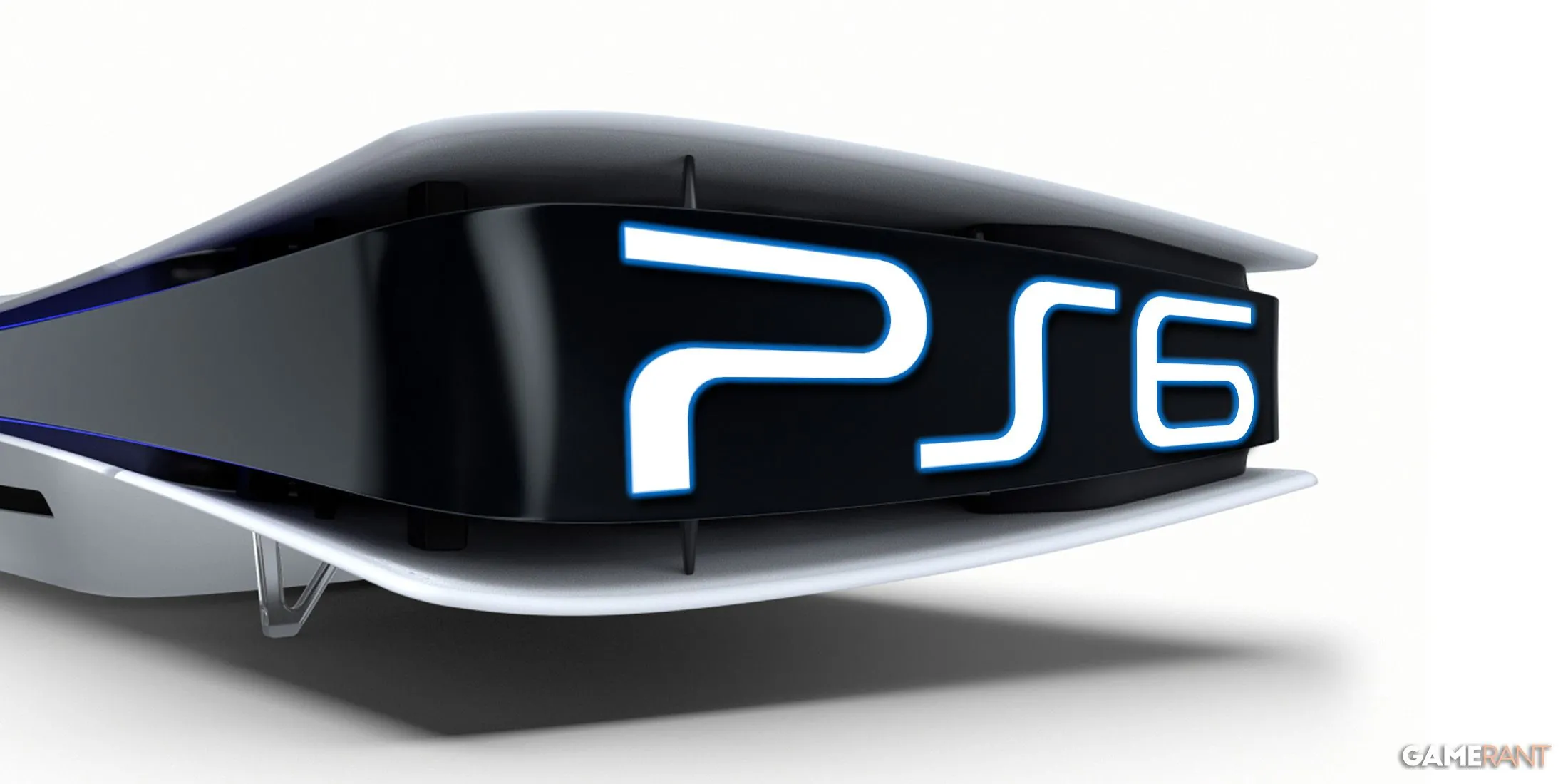 Mô phỏng logo PlayStation 6 (PS6) trên nền máy PS5, minh họa tin đồn về hệ máy console Sony thế hệ tiếp theo.