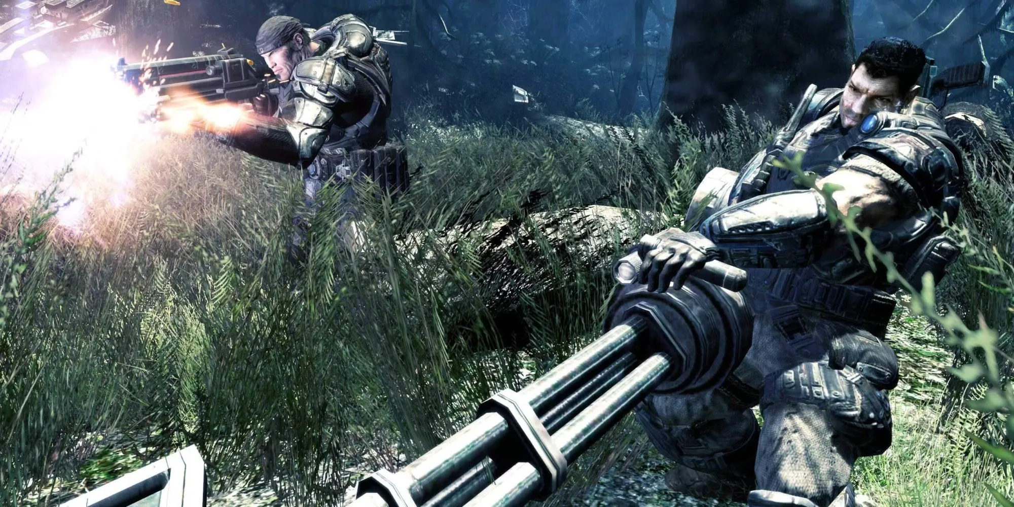 Người chơi Lost Planet 2 cùng nhau chiến đấu trong một cảnh game hành động