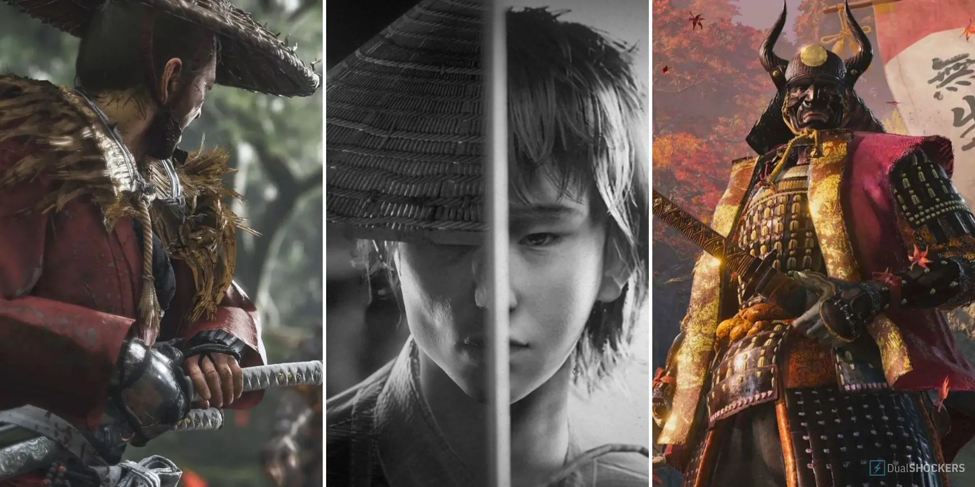 Những nhân vật chính từ Ghost of Tsushima, Trek to Yomi, Sekiro Shadows Die Twice lấy bối cảnh Nhật Bản thời phong kiến.