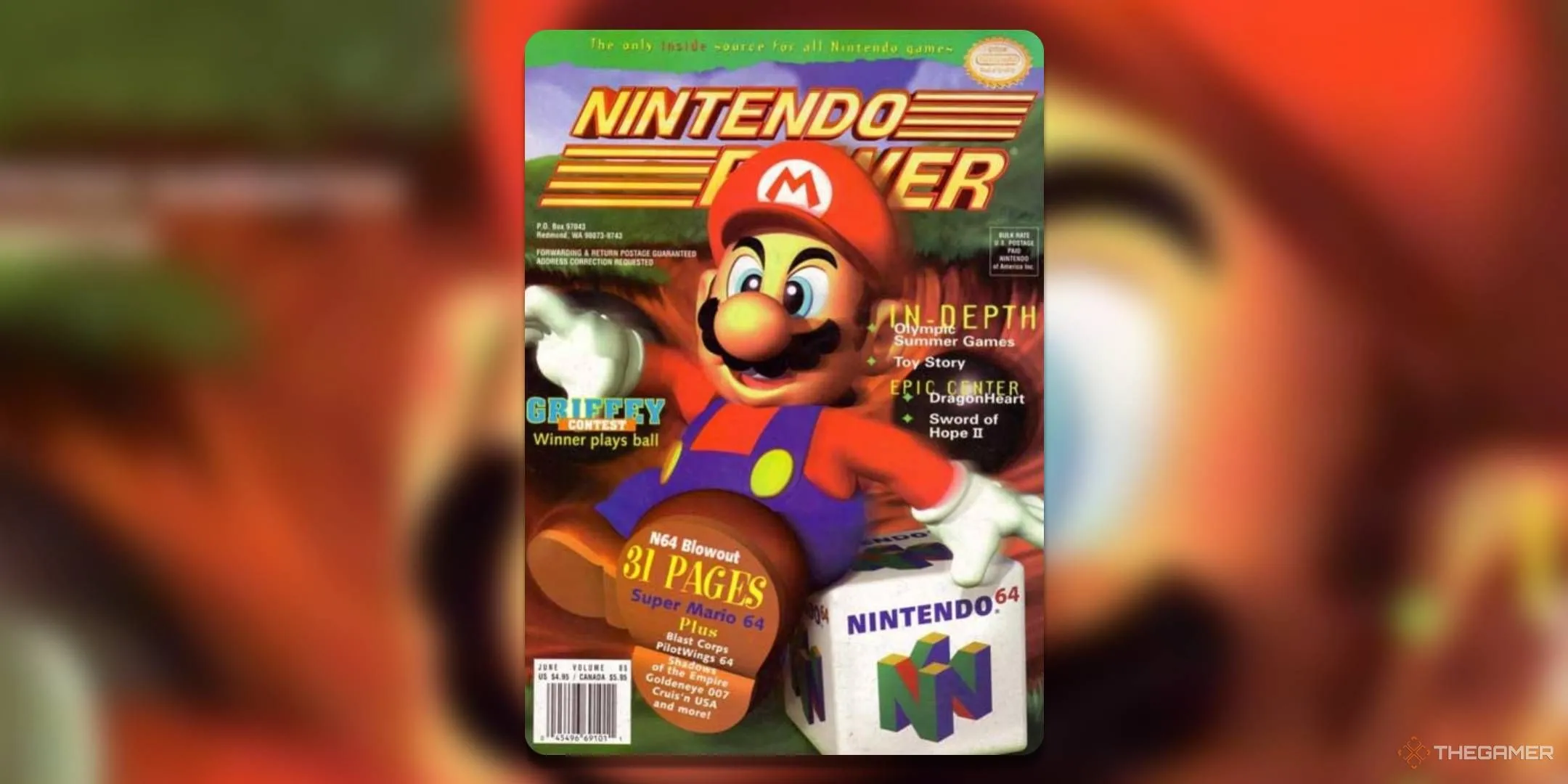 Ấn phẩm Nintendo Power Volume 85 tháng 6 năm 1996, với bìa là tựa game mở đường Super Mario 64