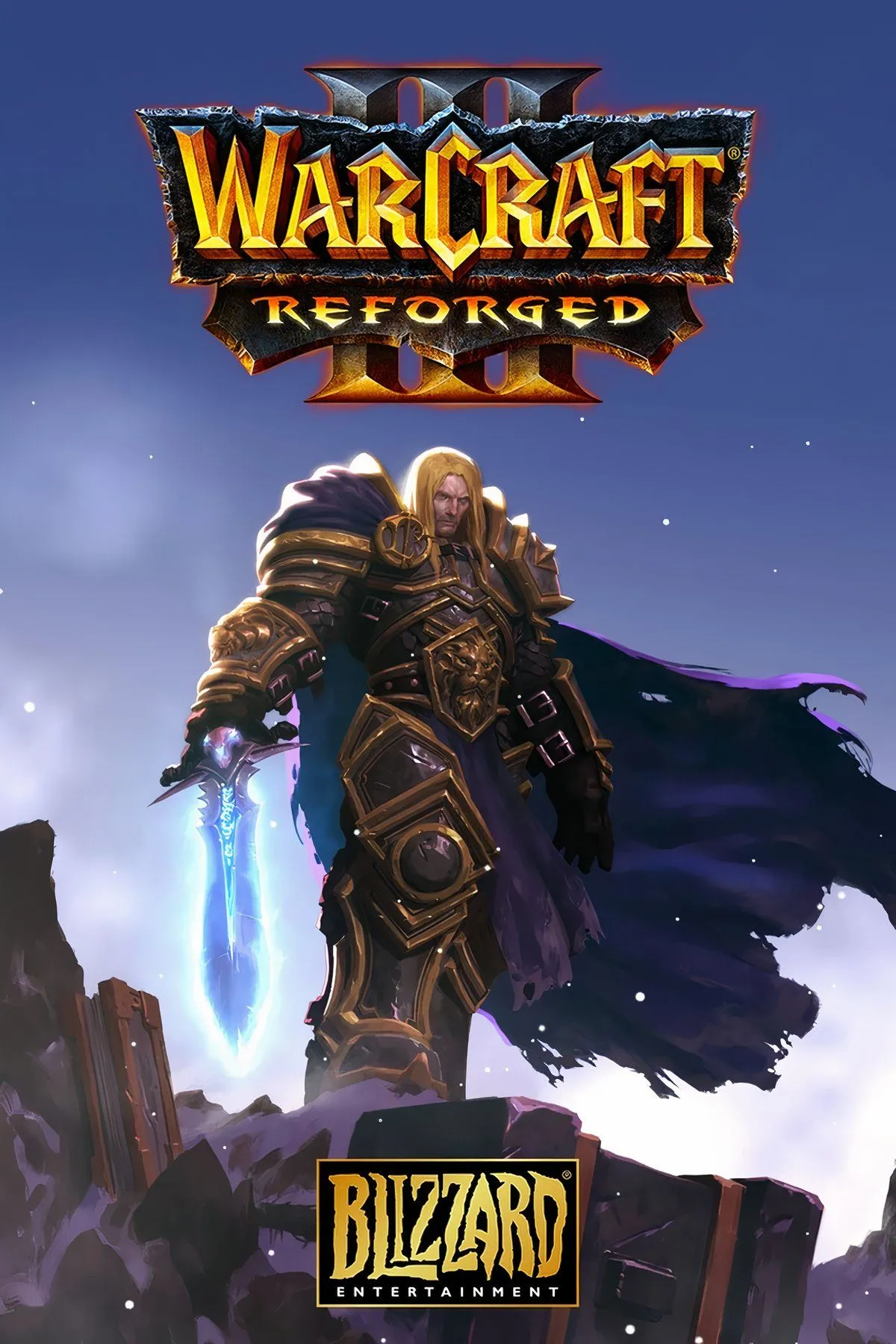 Ảnh bìa game Warcraft 3 Reforged với biểu tượng Arthas, tựa game chiến thuật thời gian thực đáng thất vọng