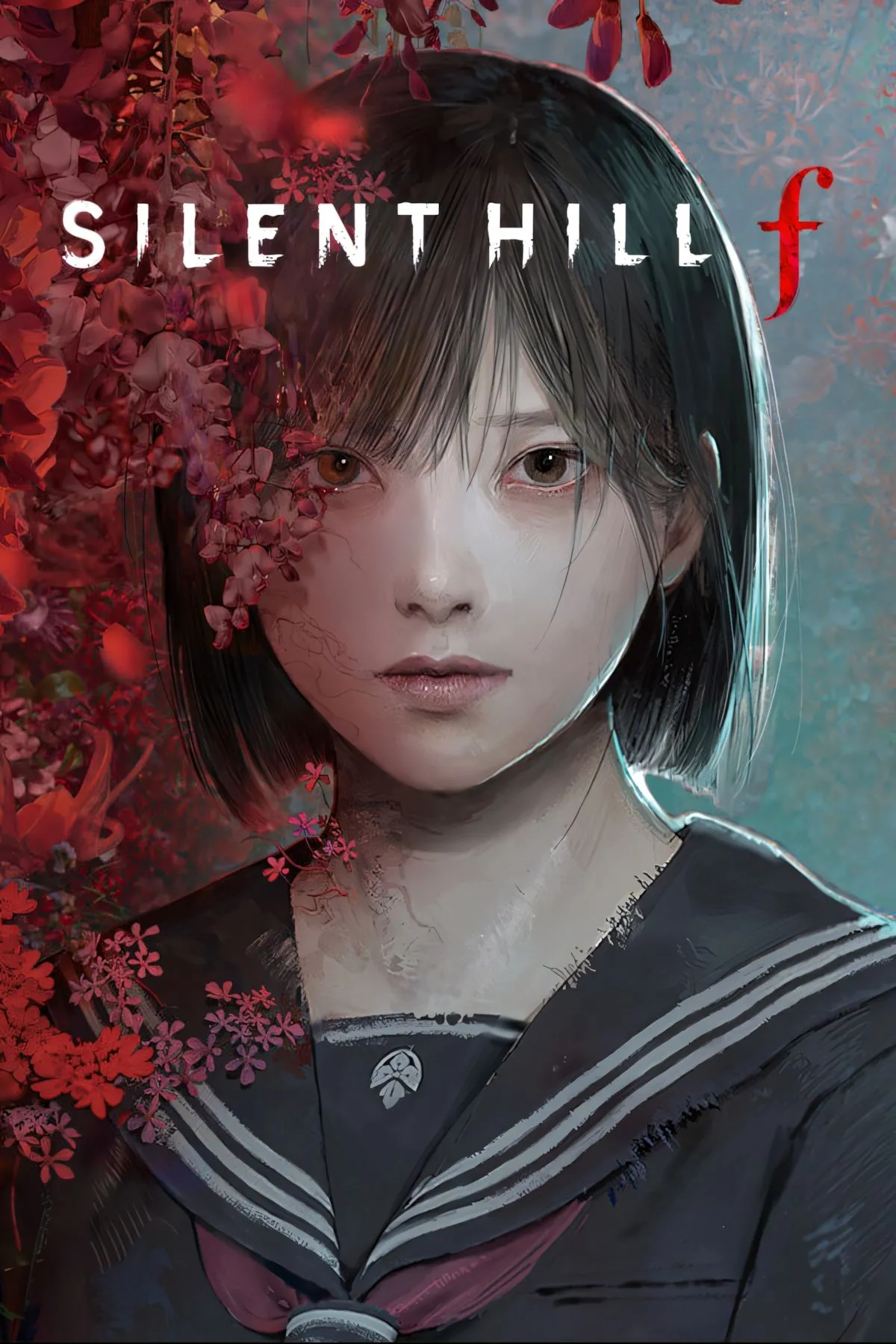 Ảnh bìa trang tag Silent Hill f, thể hiện không khí kinh dị với bông hoa đỏ nở rực trên thân người
