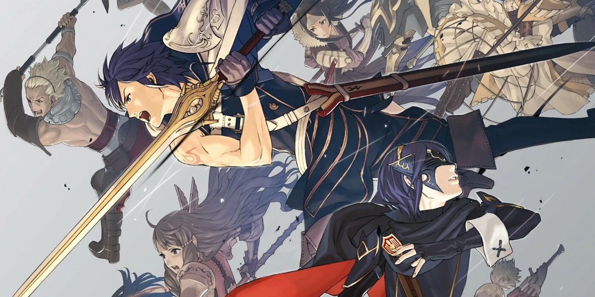 Ảnh quảng bá Fire Emblem Awakening với các nhân vật chính đang chuẩn bị chiến đấu